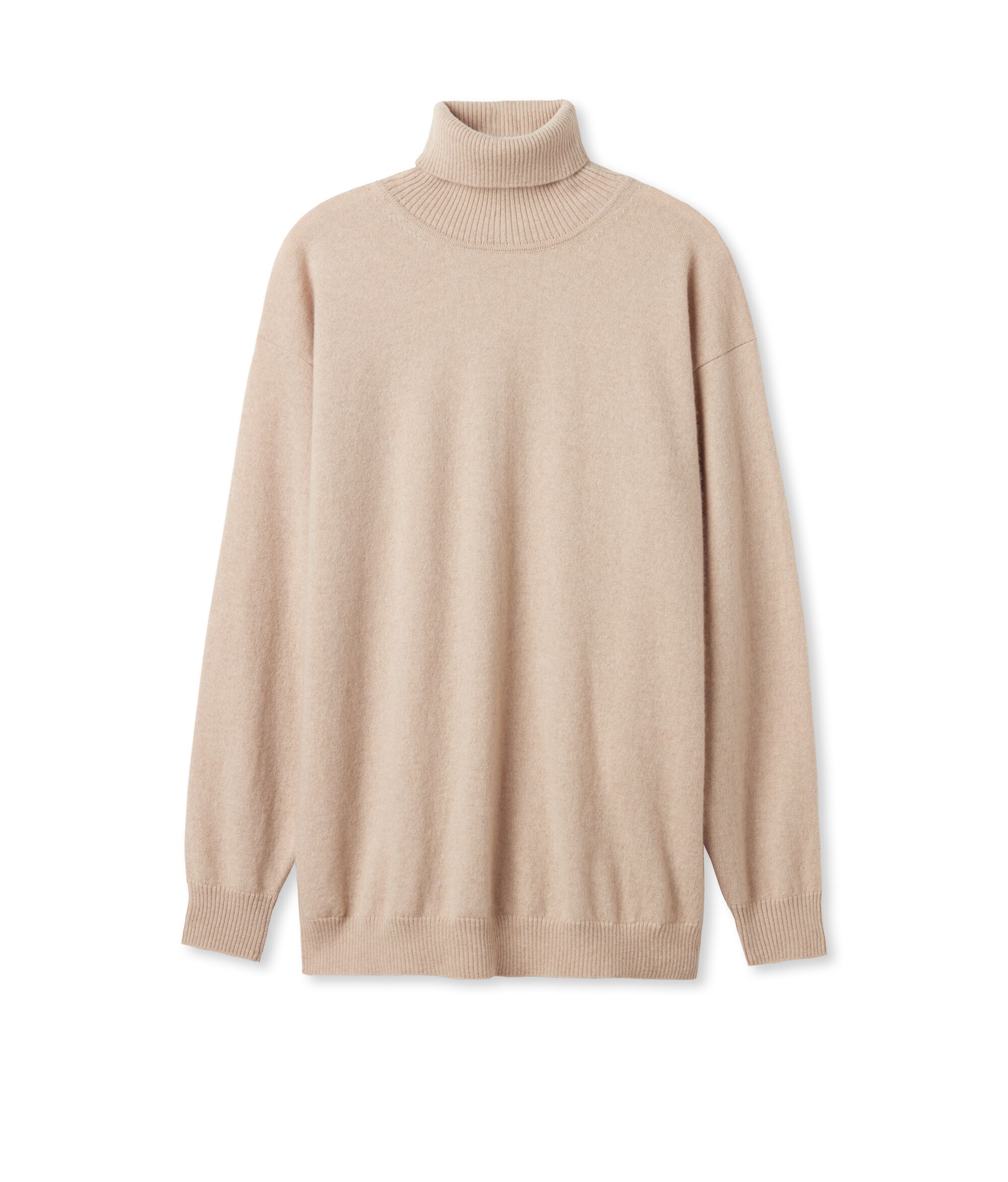 Ultrasoft Cashmere Turtleneck with Slits Colore Light Vanilla