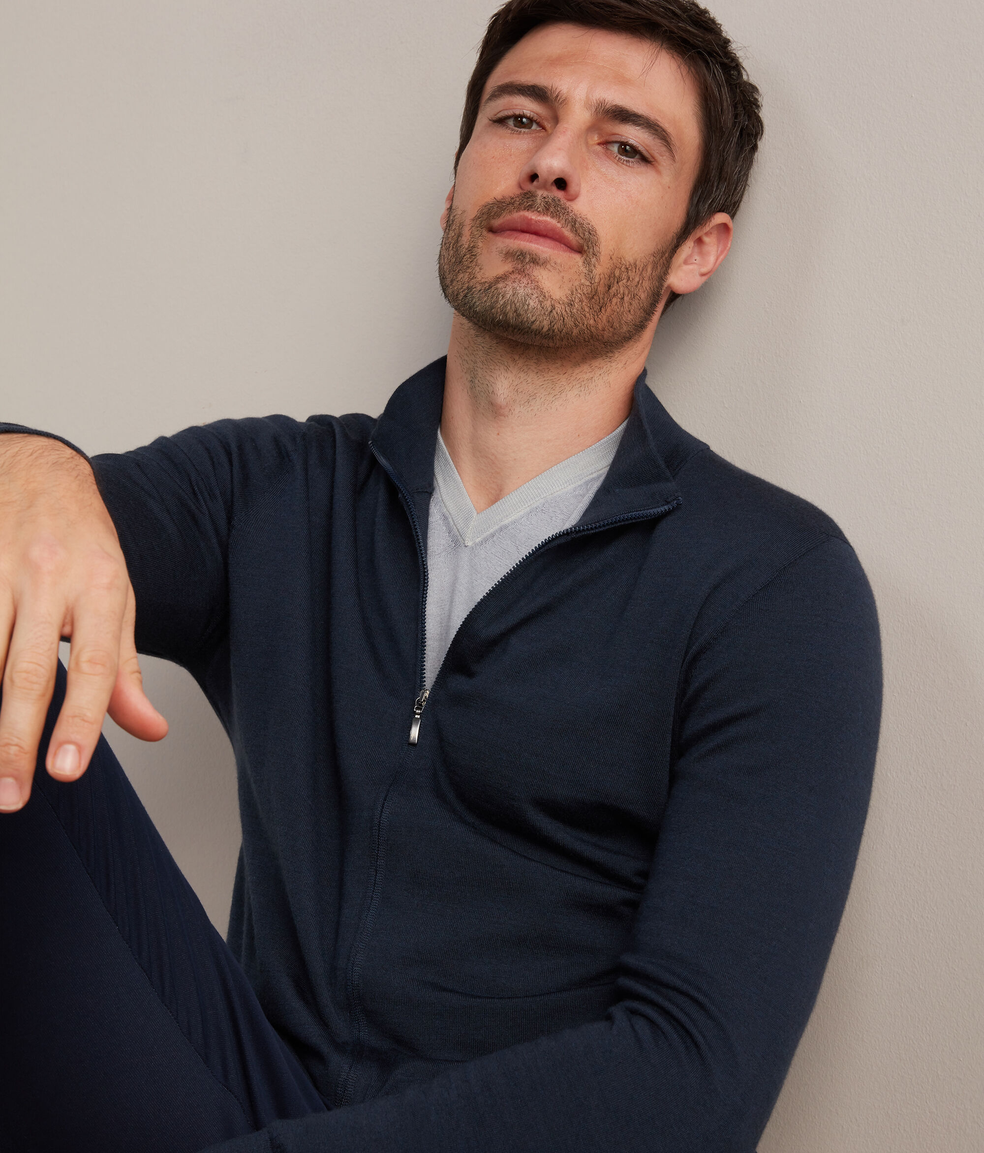 Ultrafine Cashmere Zip-Up Cardigan