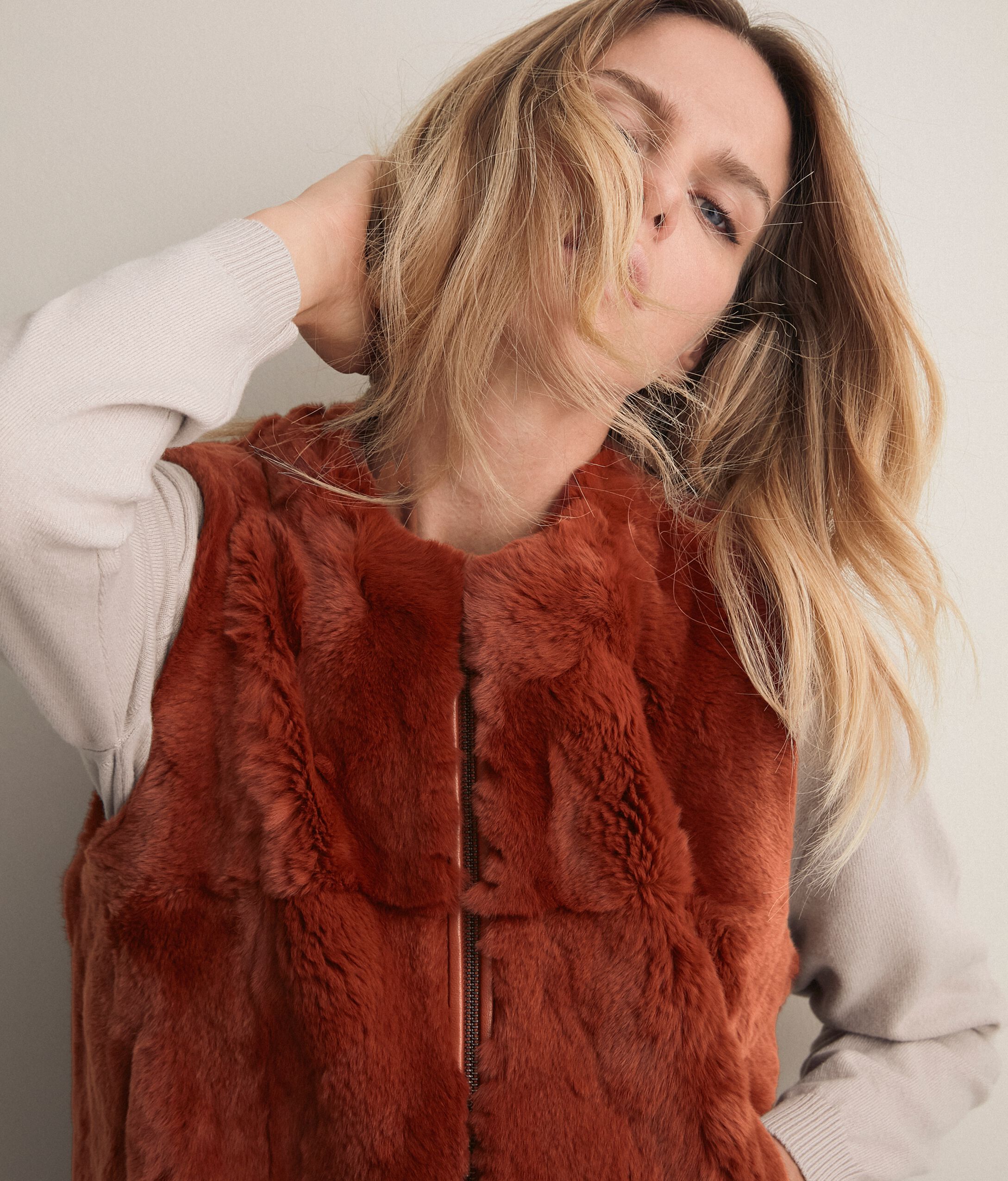 Gilet Zip Pelliccia