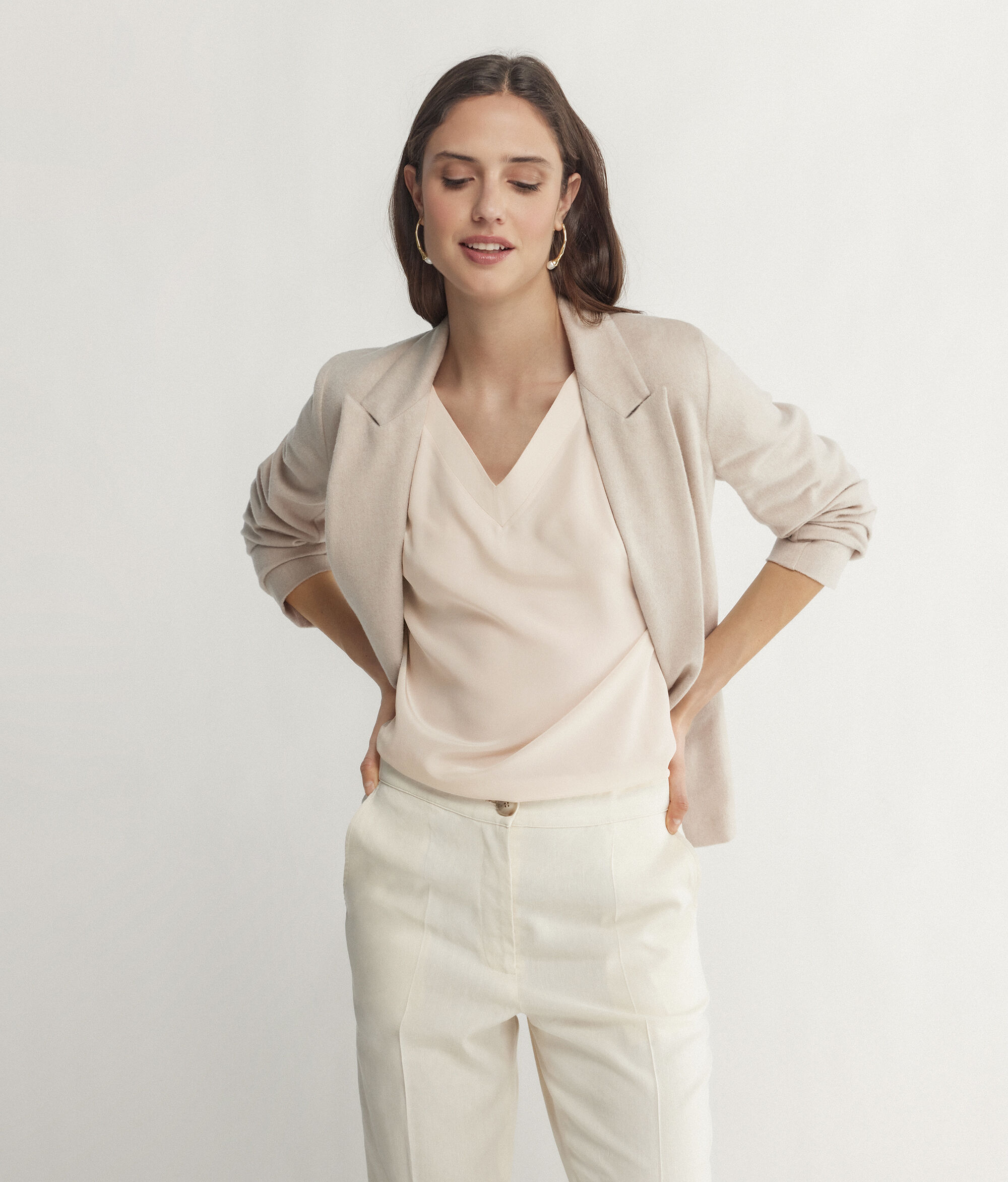 T-Shirt Seta Scollo V Kimono