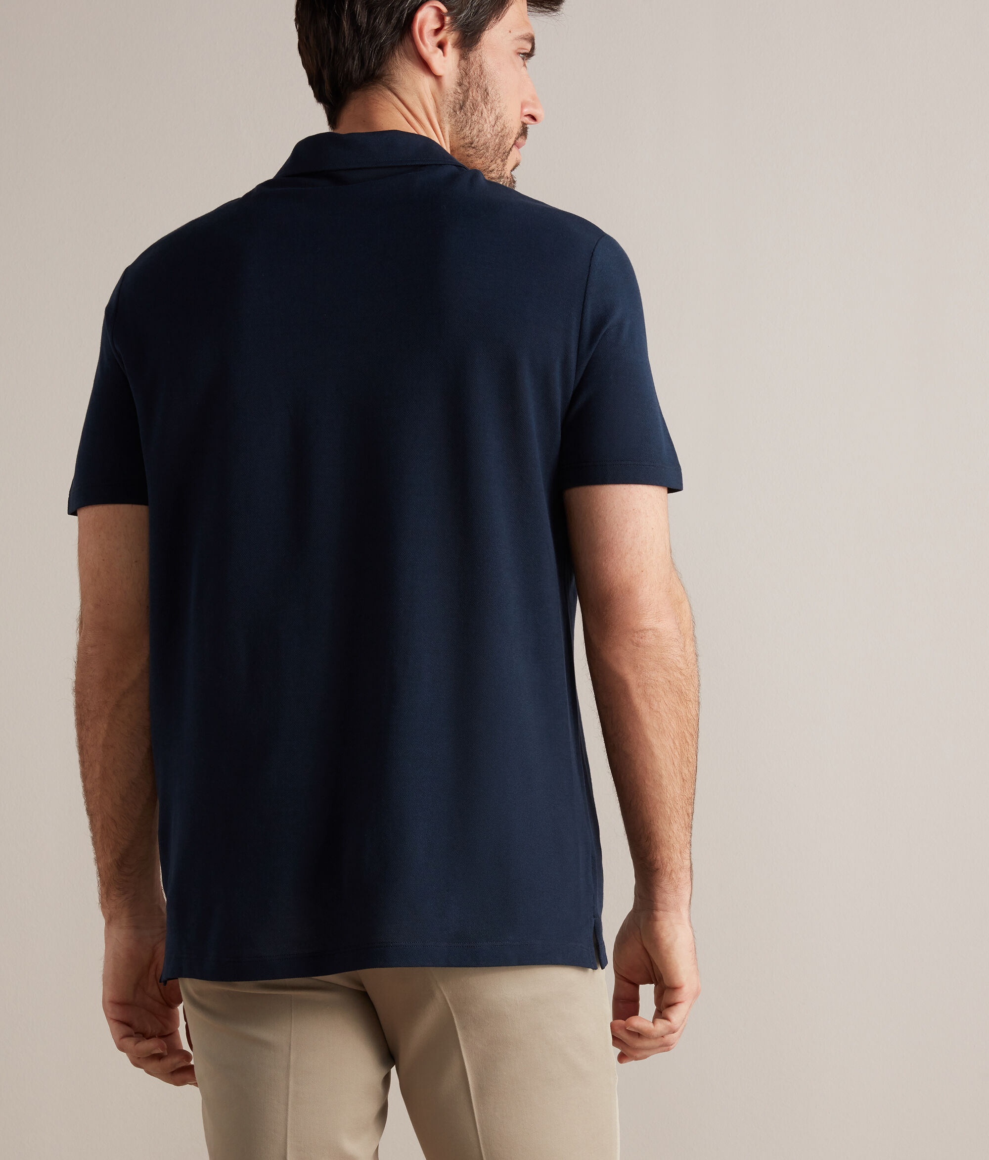 Pikee-Poloshirt aus Baumwolle und Seide