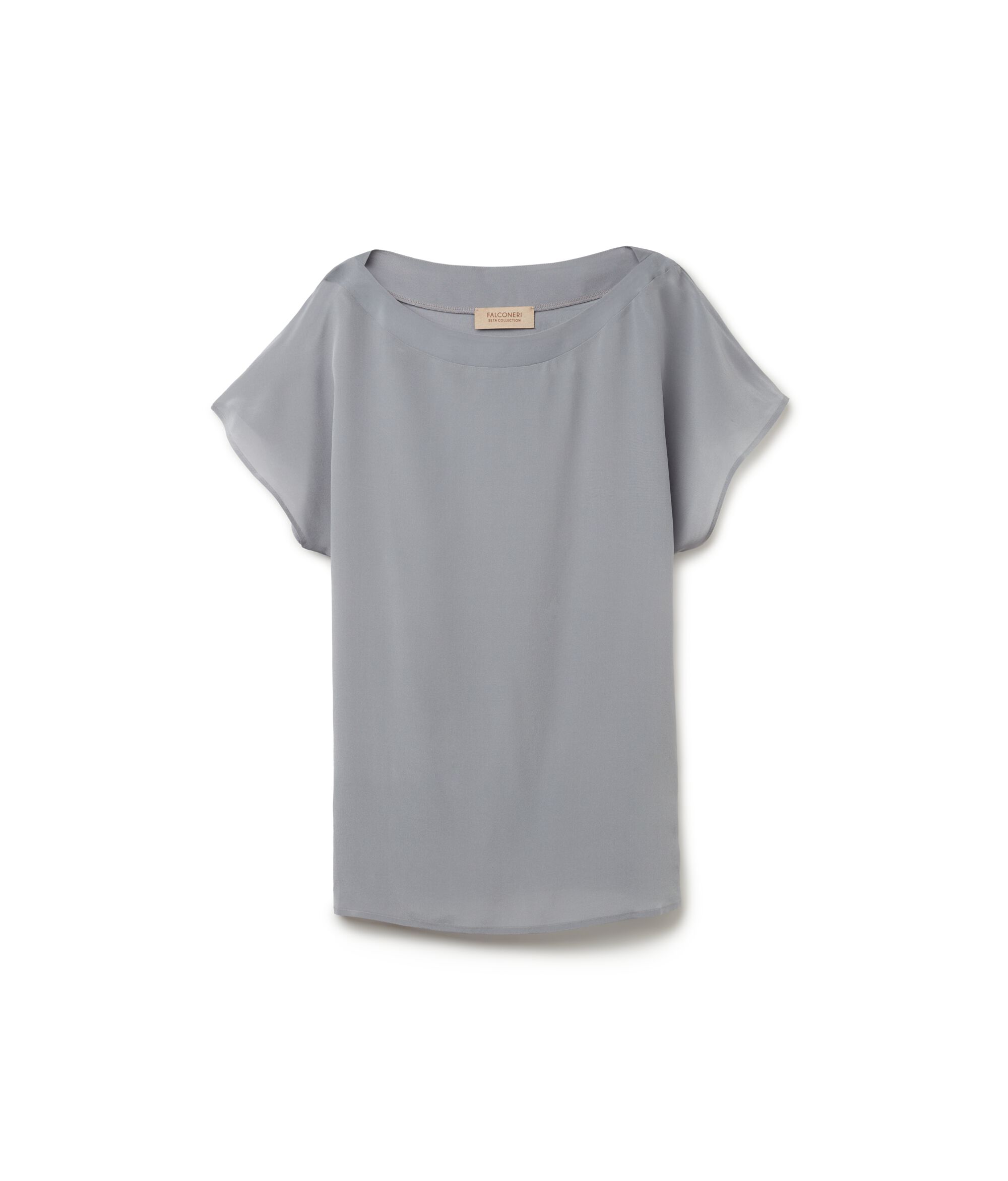 T-shirt Scollo Barchetta in Seta e Modal