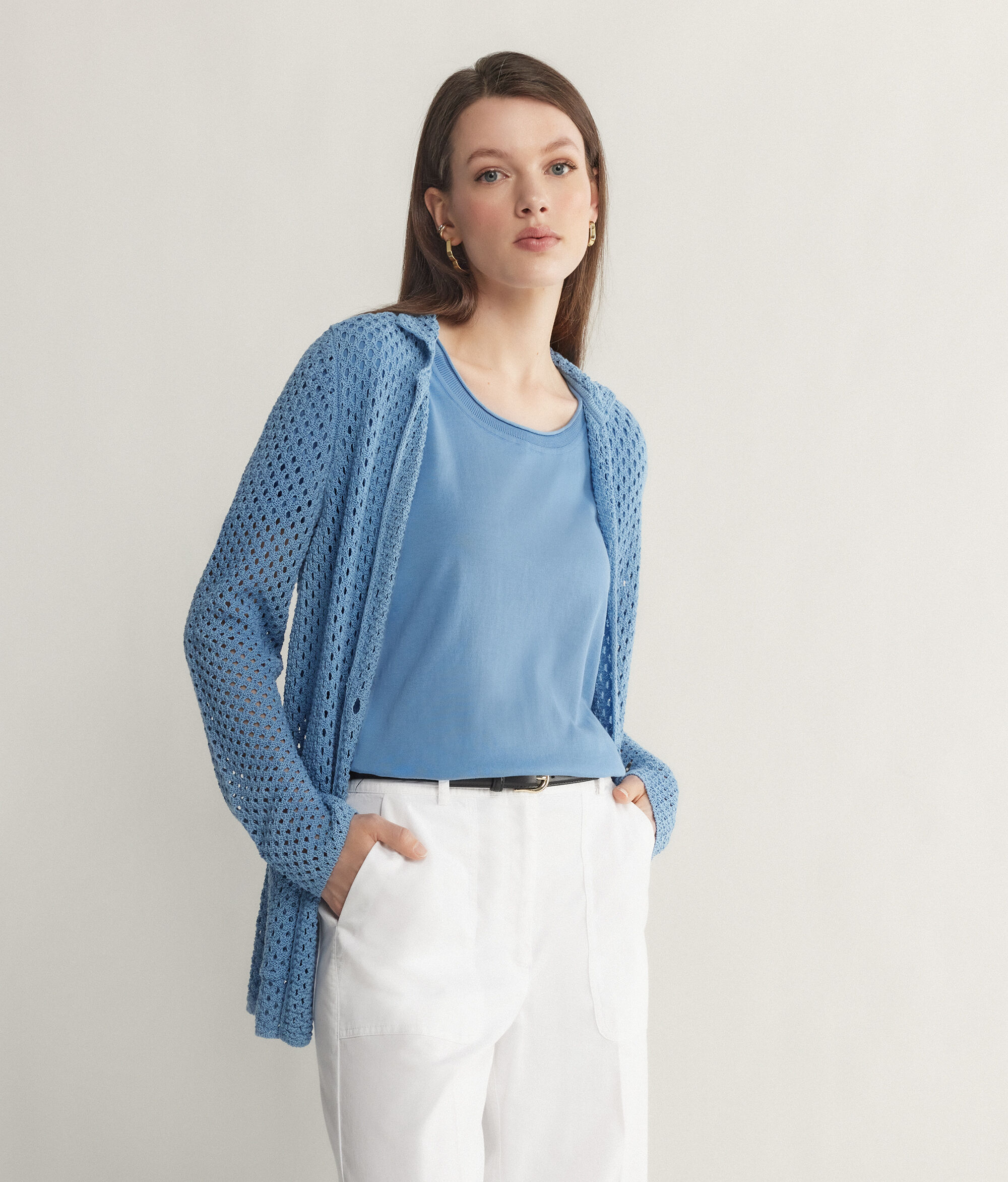Maglia Girocollo a Maniche Corte in Cotone