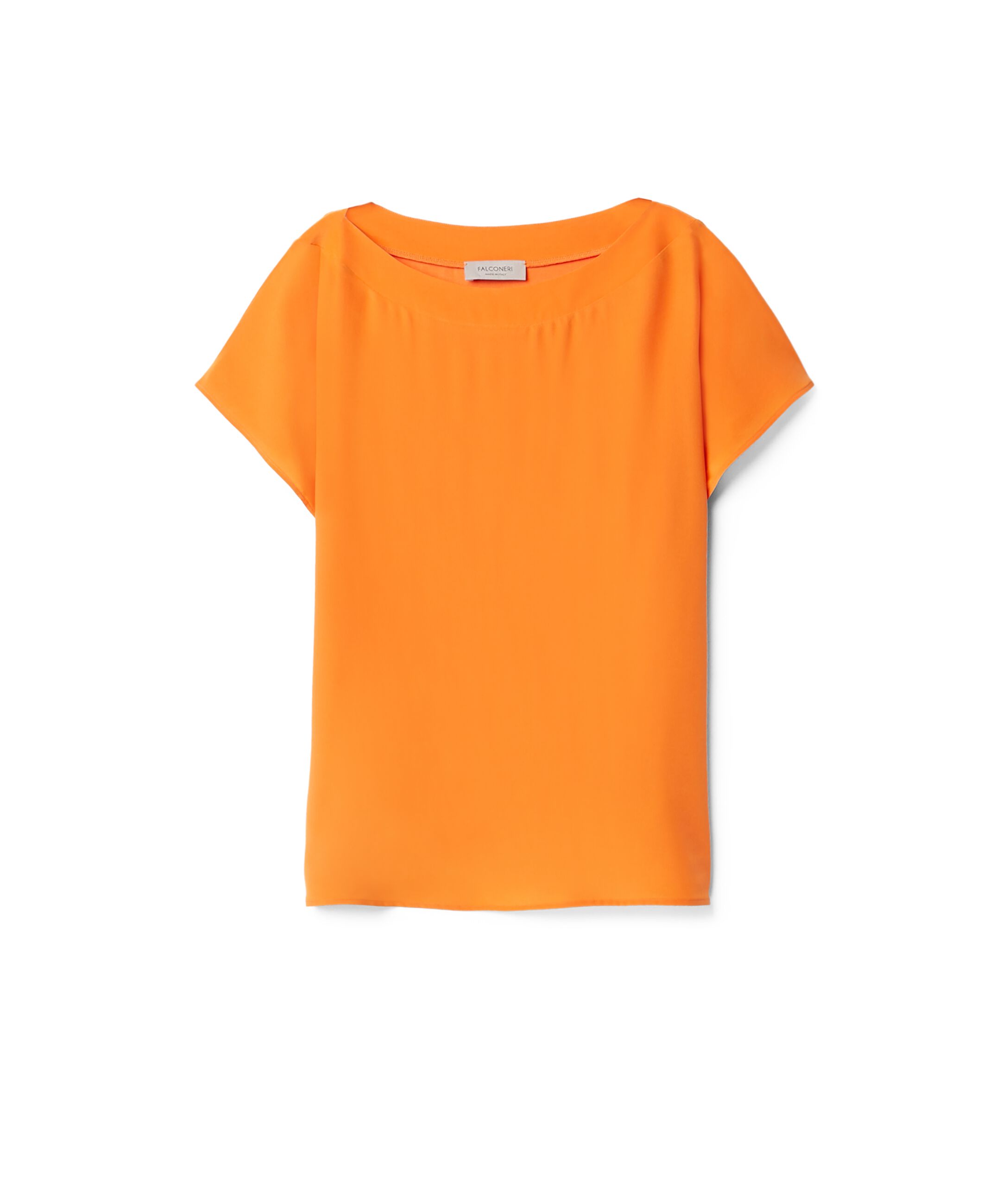 T-shirt Scollo Barchetta in Seta e Modal