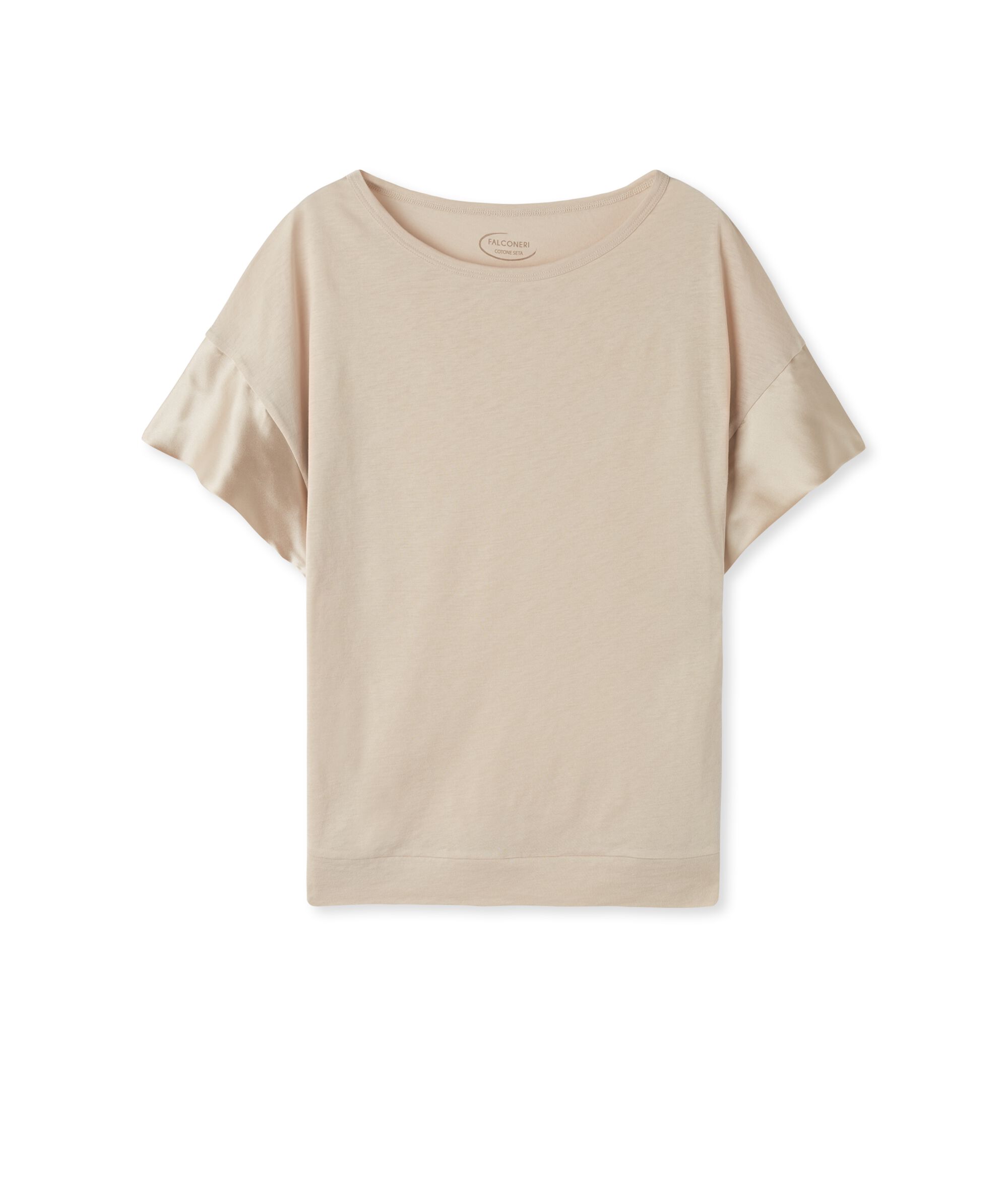 T-Shirt aus Fresh Seide mit Satinärmeln