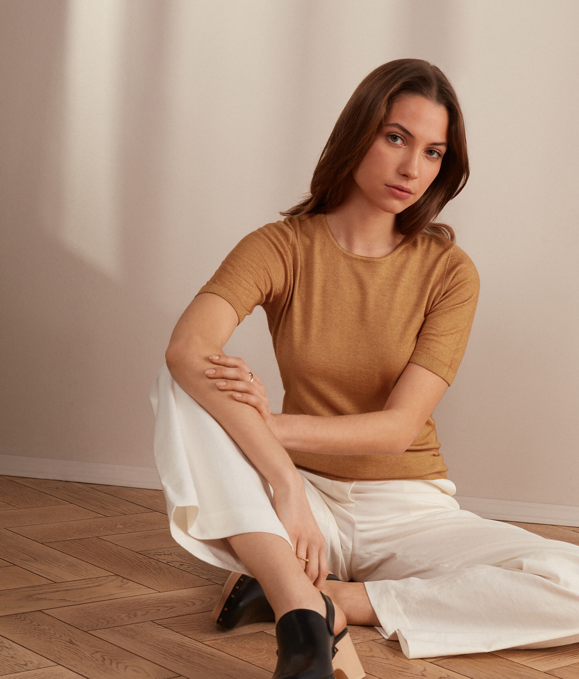 Maglia Manica Corta Girocollo in Cashmere Ultrafine