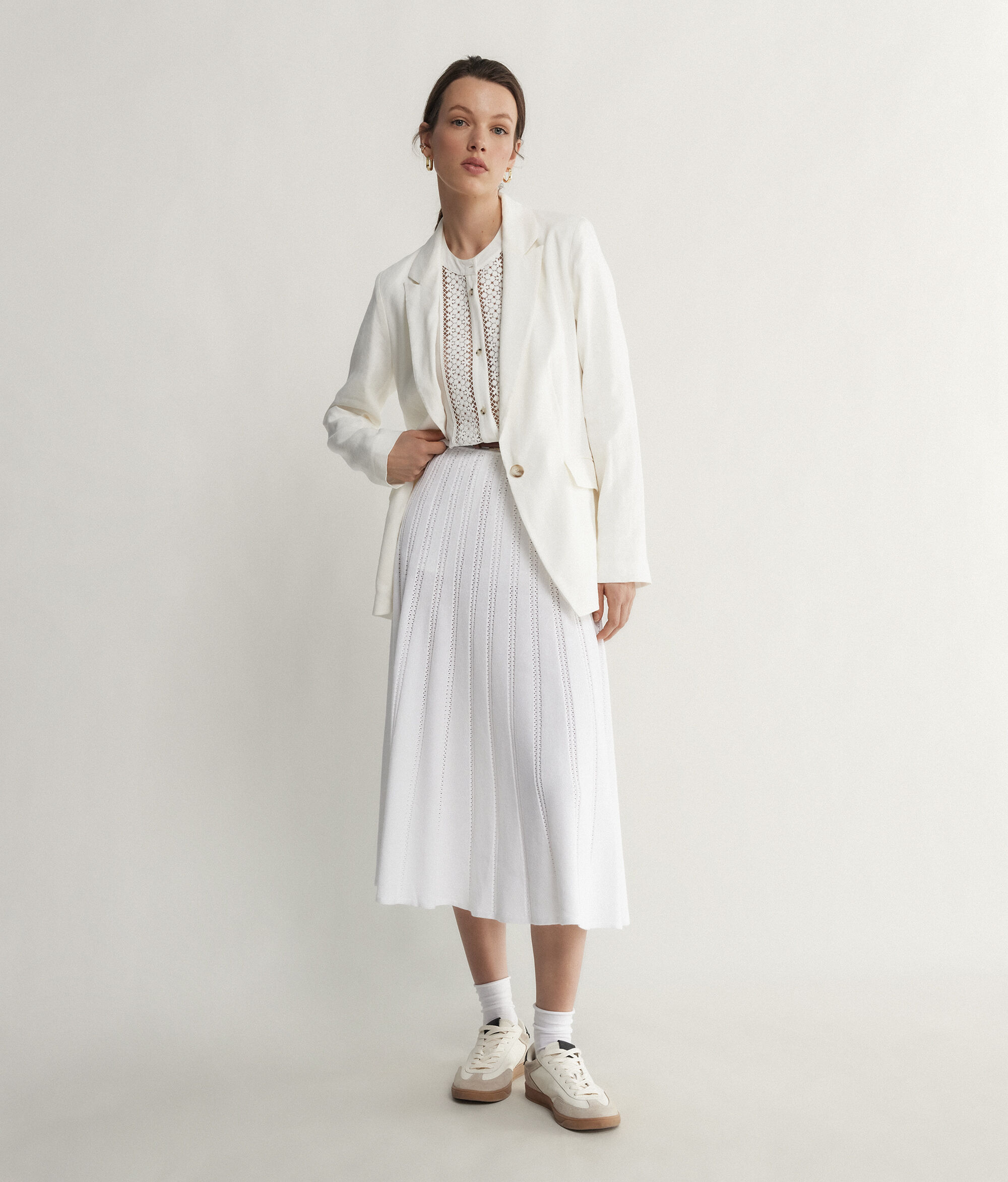 Linen Viscose Single-Breasted Jacket