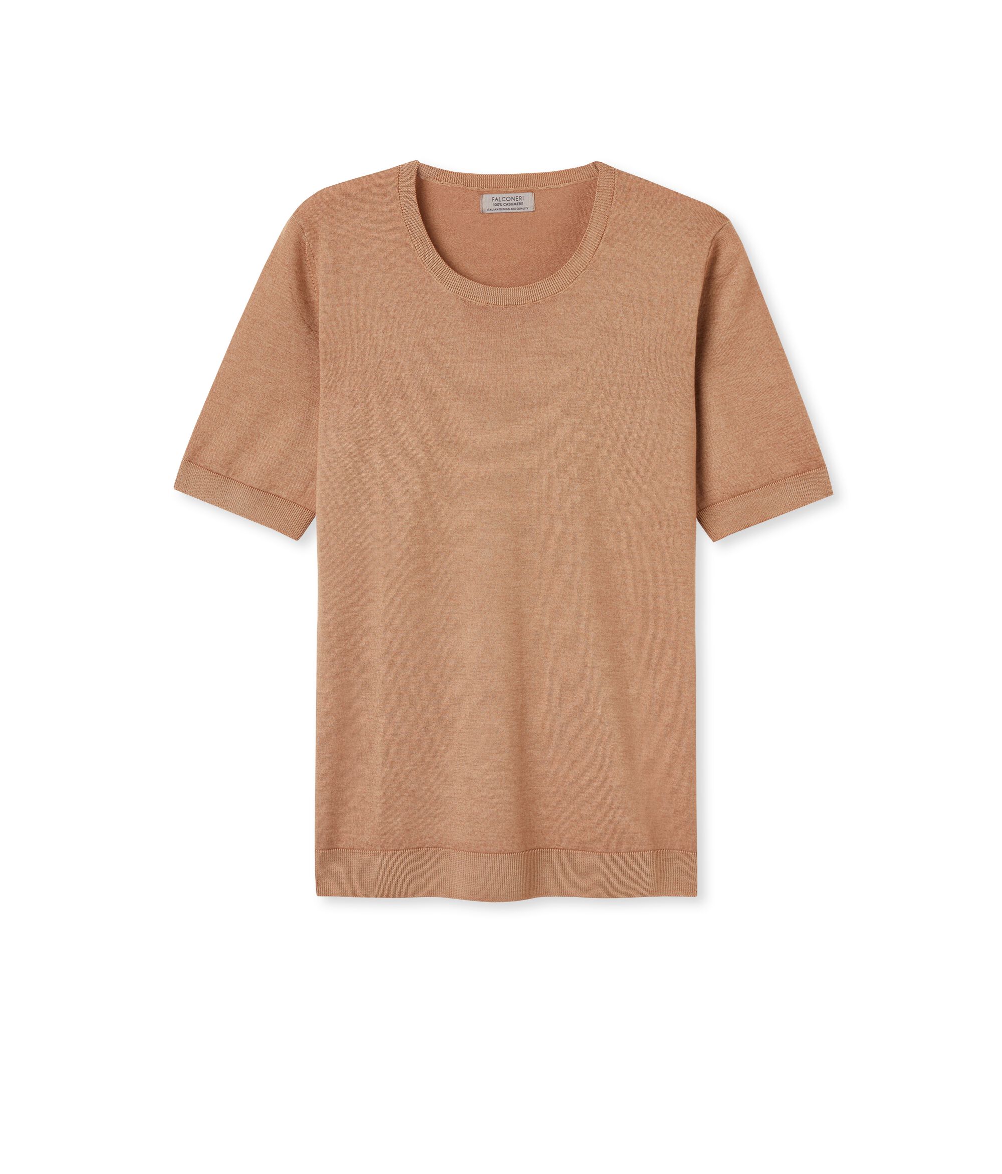 Maglia Girocollo Maniche Corte in Cashmere Ultrafine