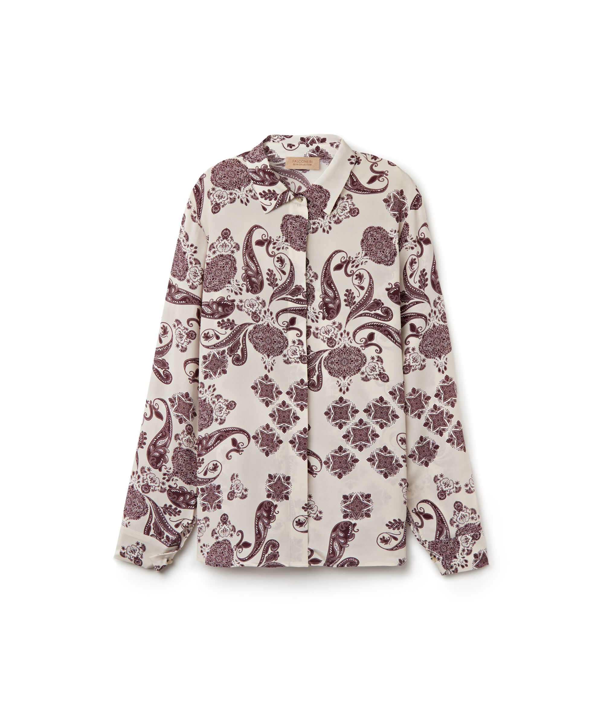 Camicia con Colletto in Seta Stampata