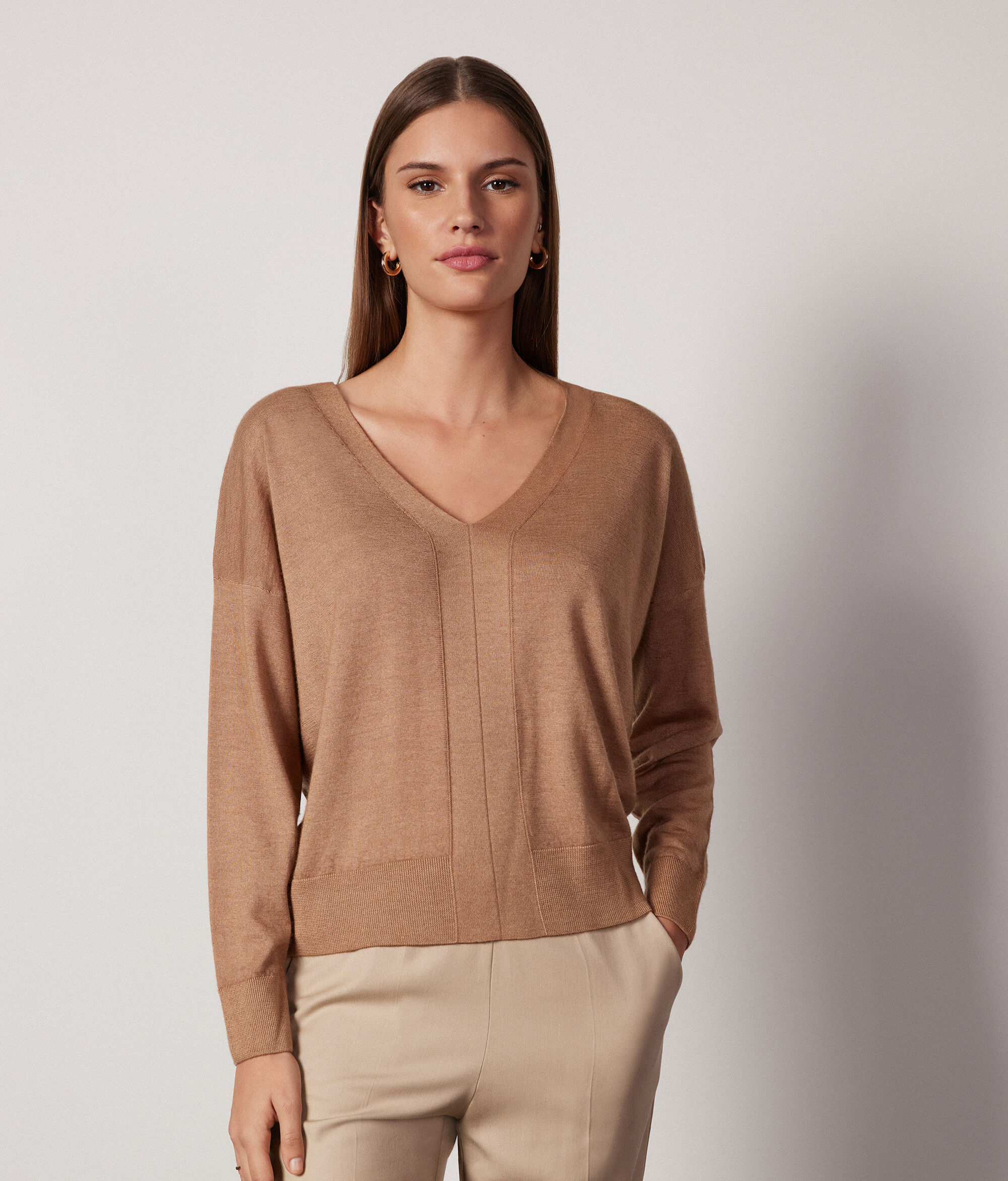Pullover mit V-Ausschnitt aus Kaschmir Ultrafine