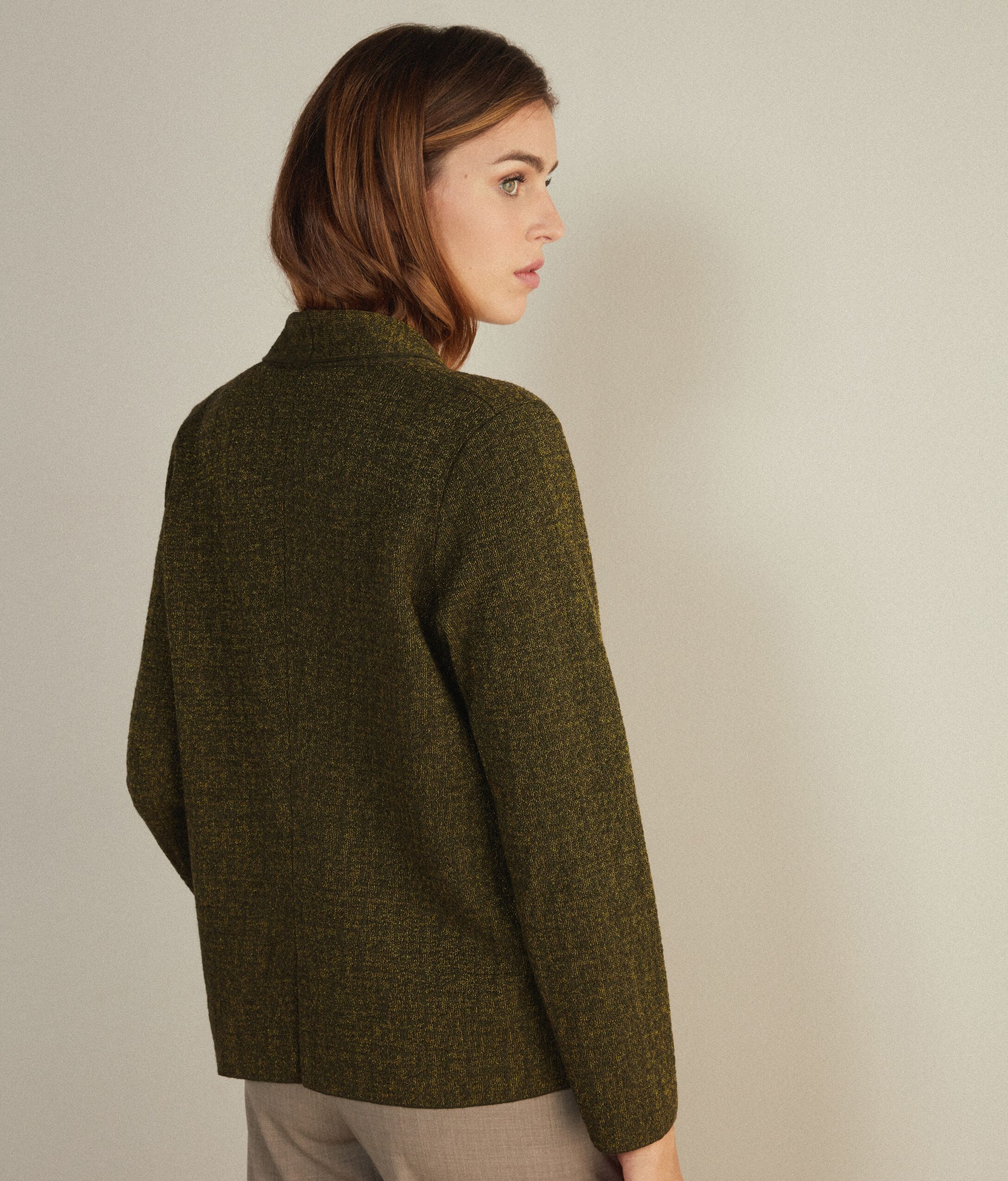 Scratched Jacquard Wool Jacket