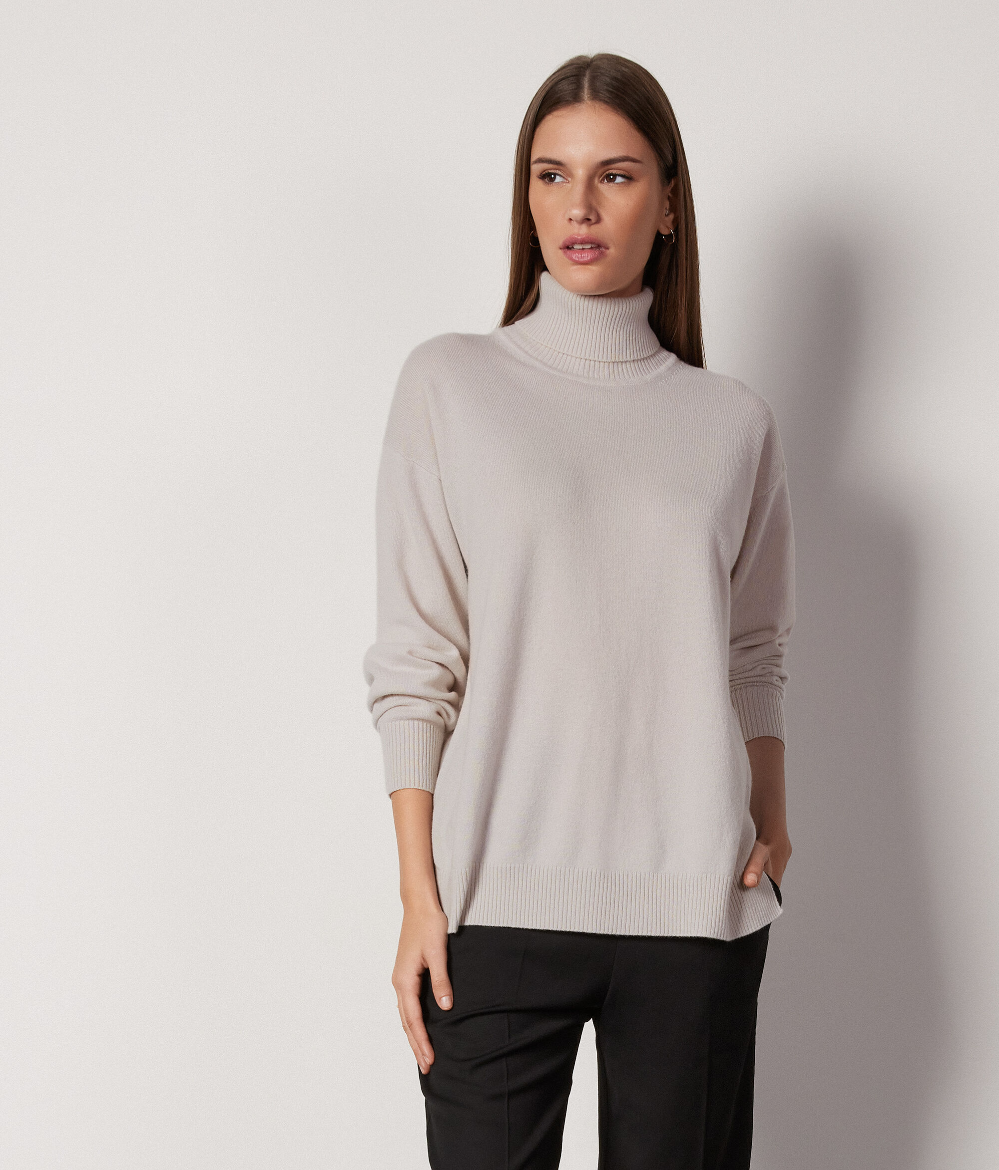 Ultrasoft Cashmere Turtleneck with Slits