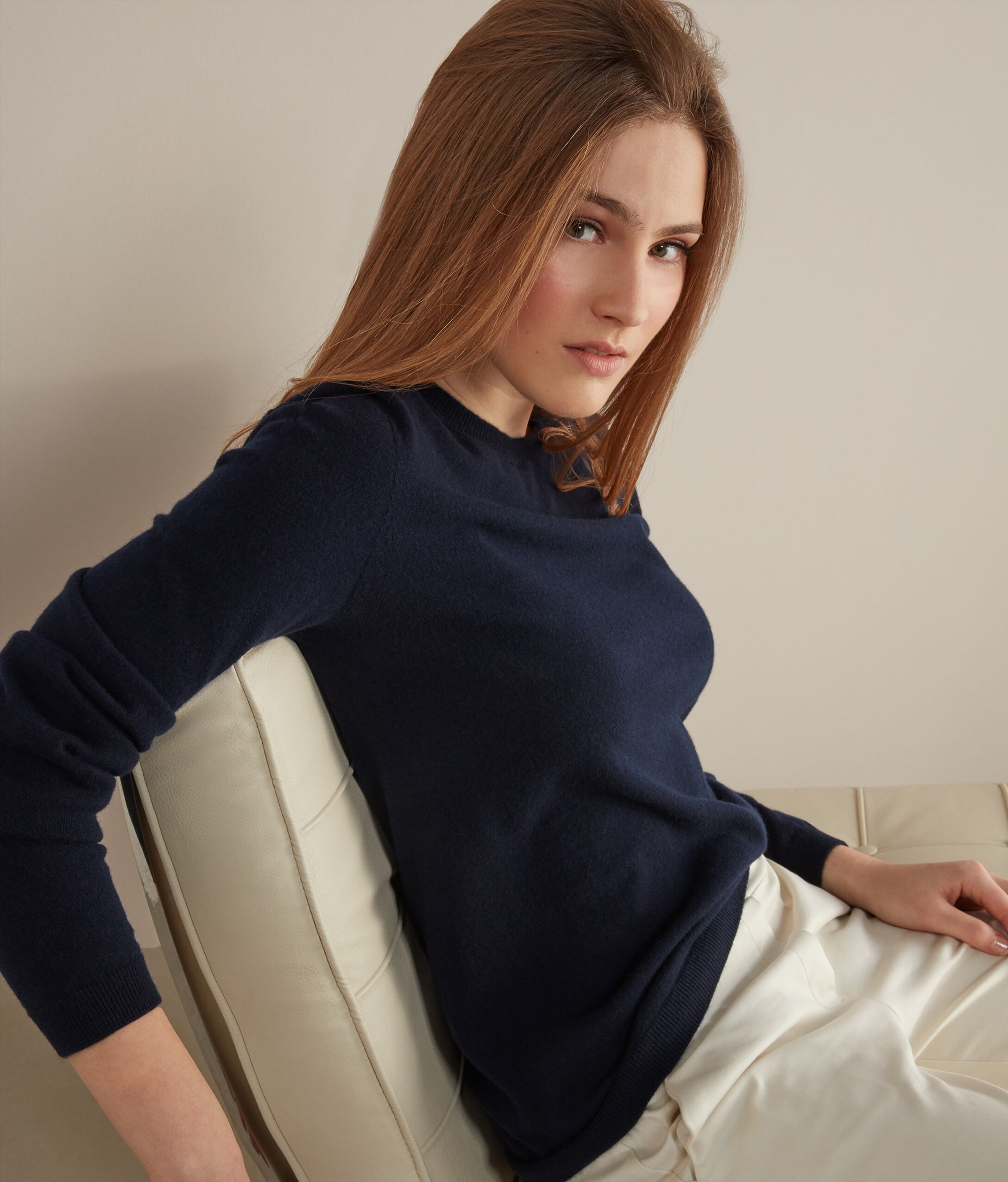 Pull à col rond en cachemire ultra-doux
