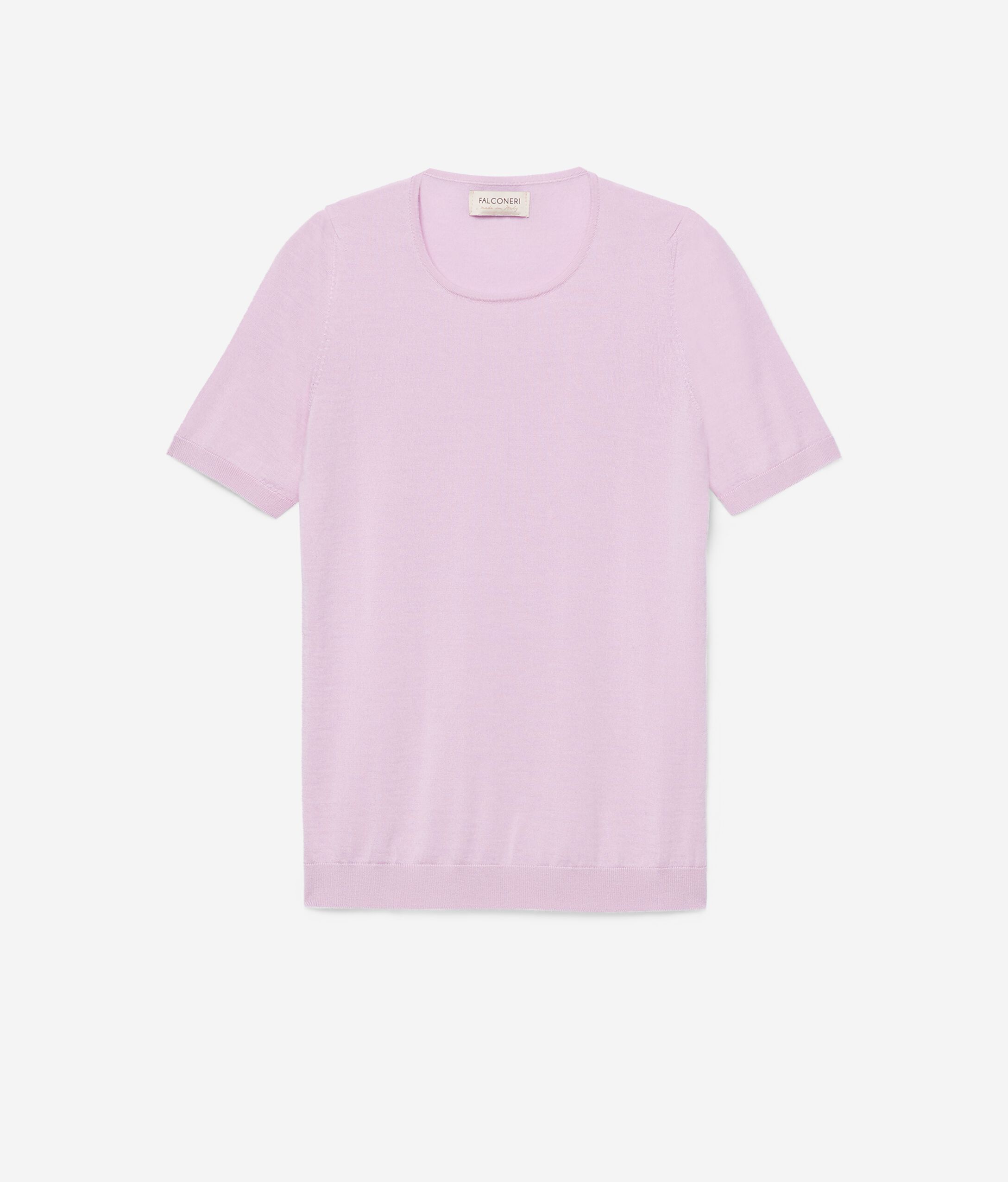 Round-Neck Short-Sleeve Ultrafine Cashmere Top