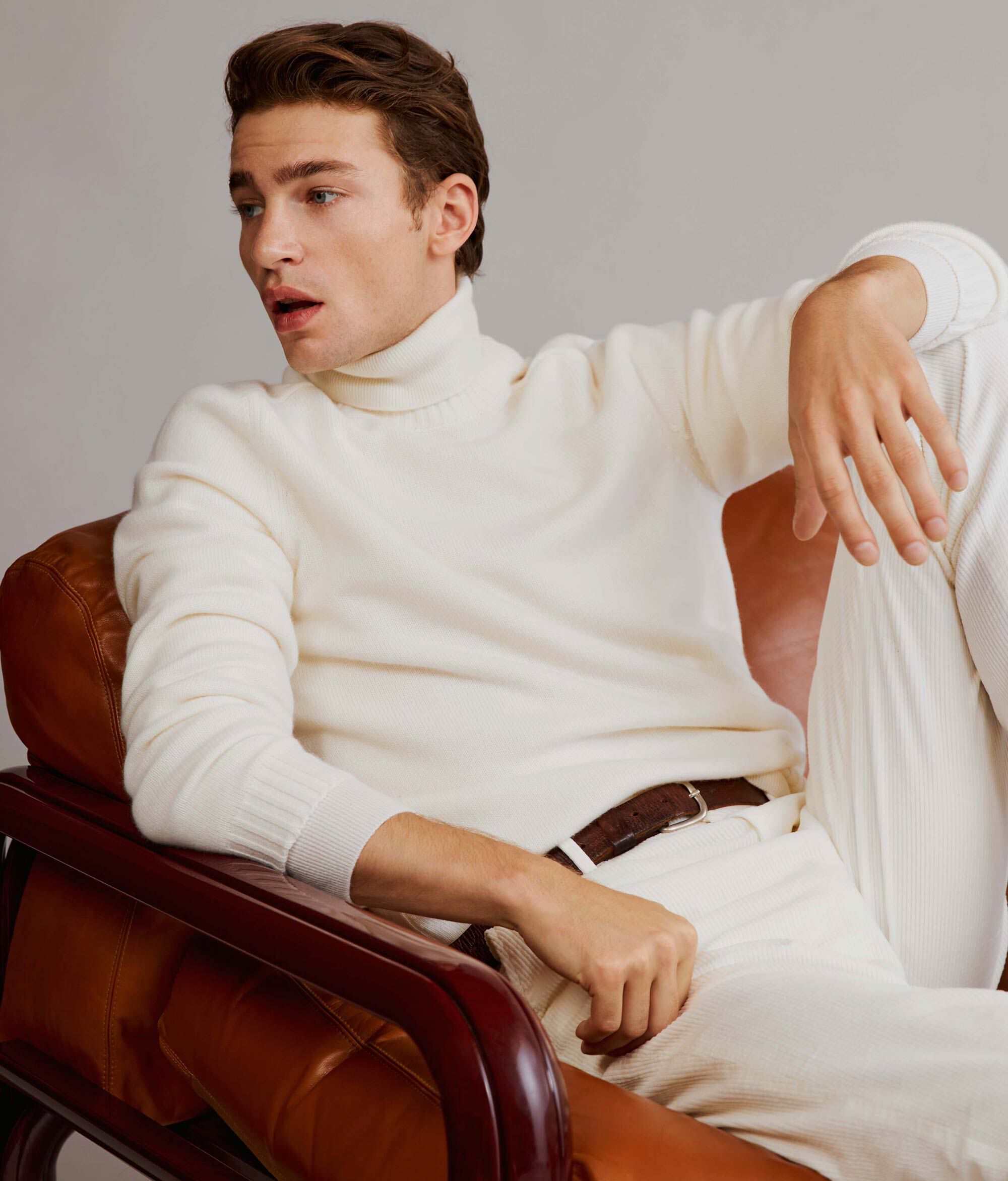 Pull à col roulé en cachemire ultra-doux