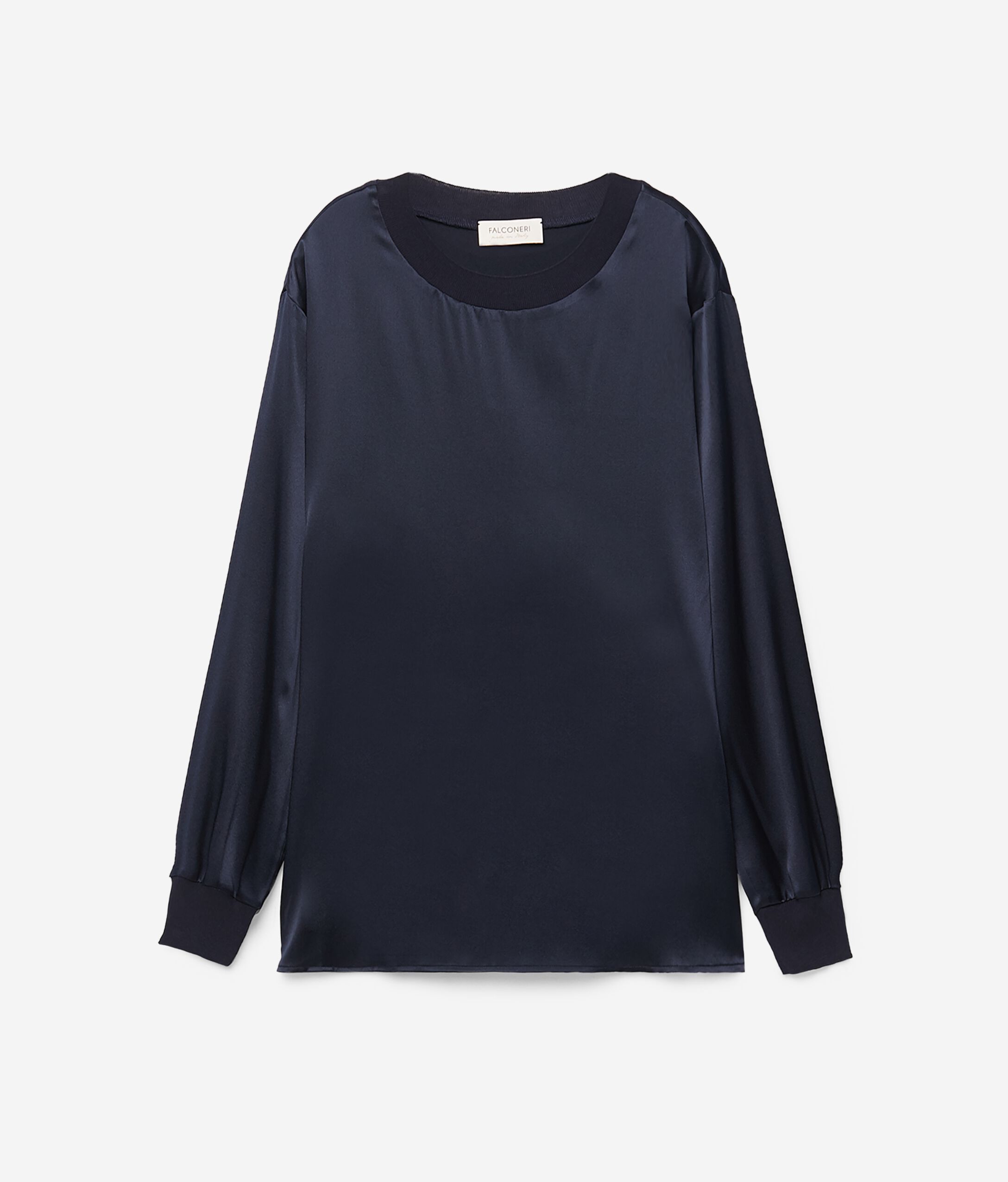 Blusa Girocollo in Seta