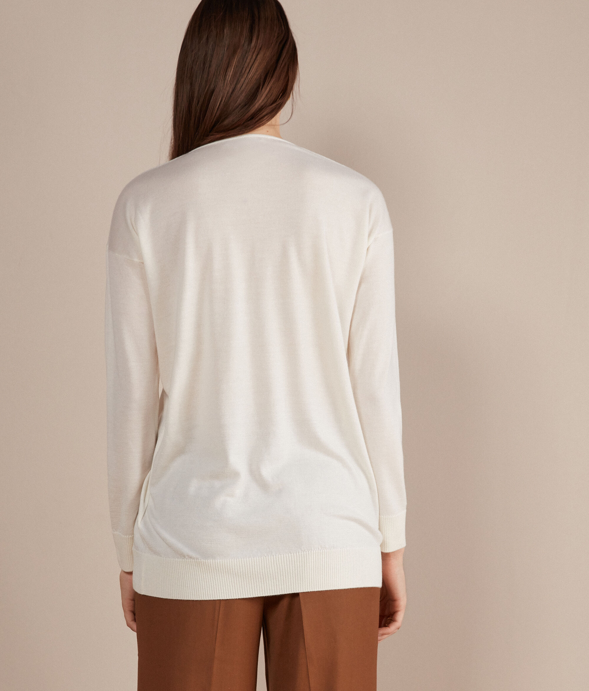 Pull large à col V en Cachemire ultra-fin