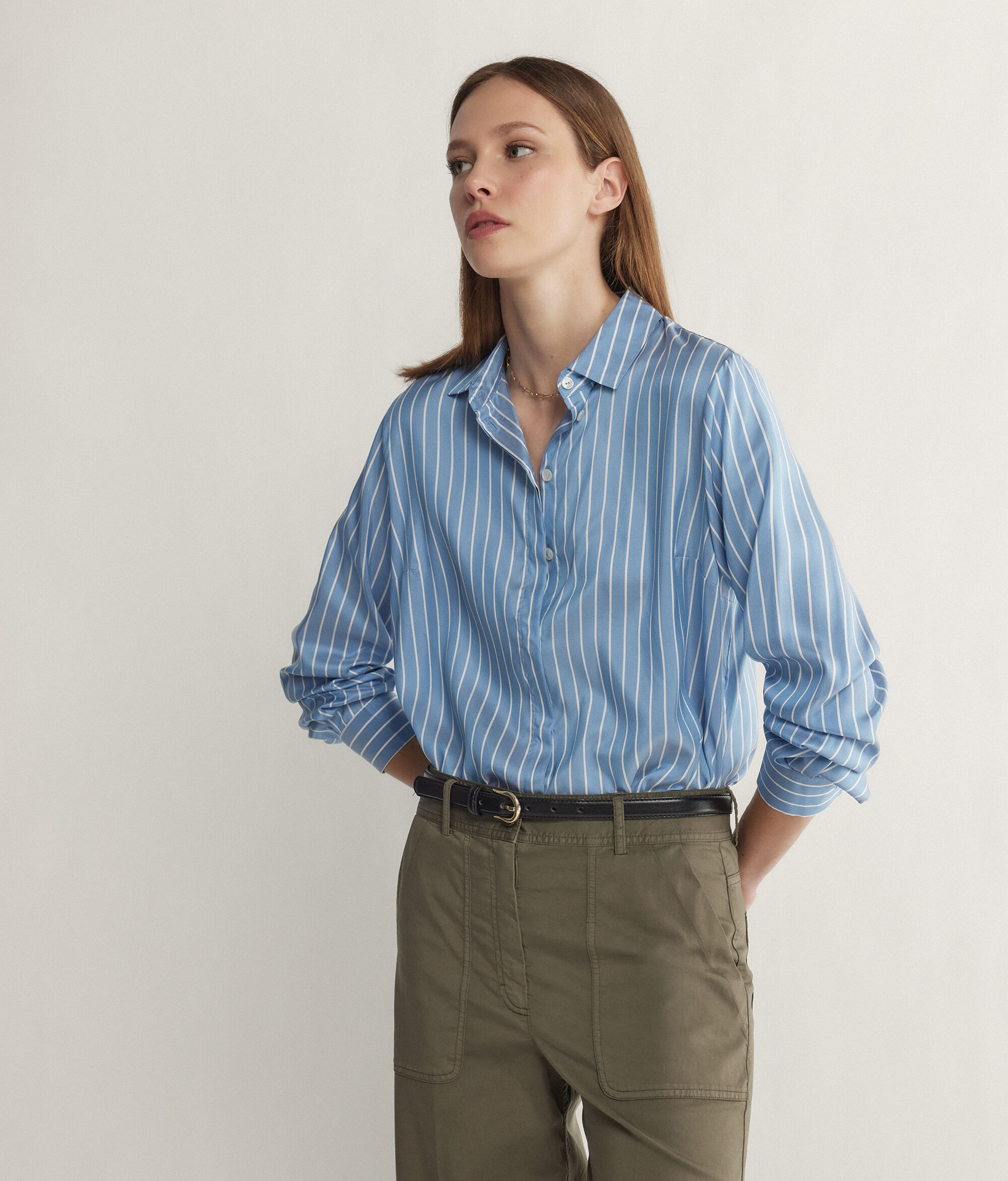 Camicia Rigata in Seta