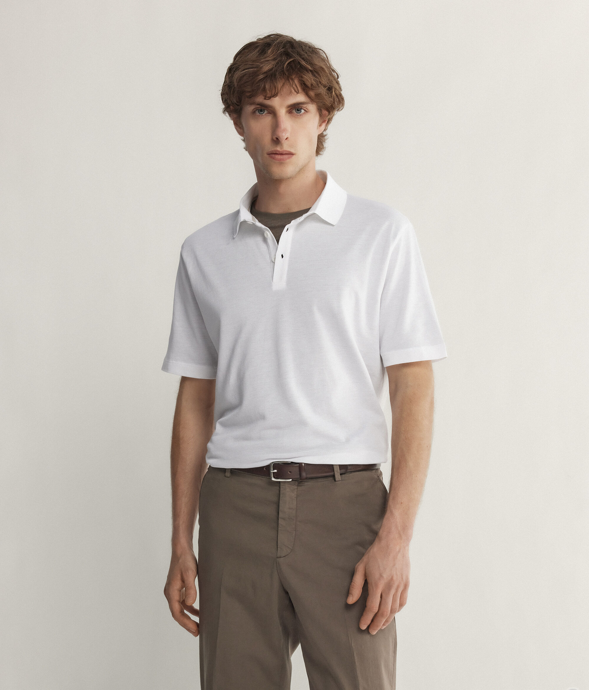 Polo Manica Corta in Piquet Cotone Seta