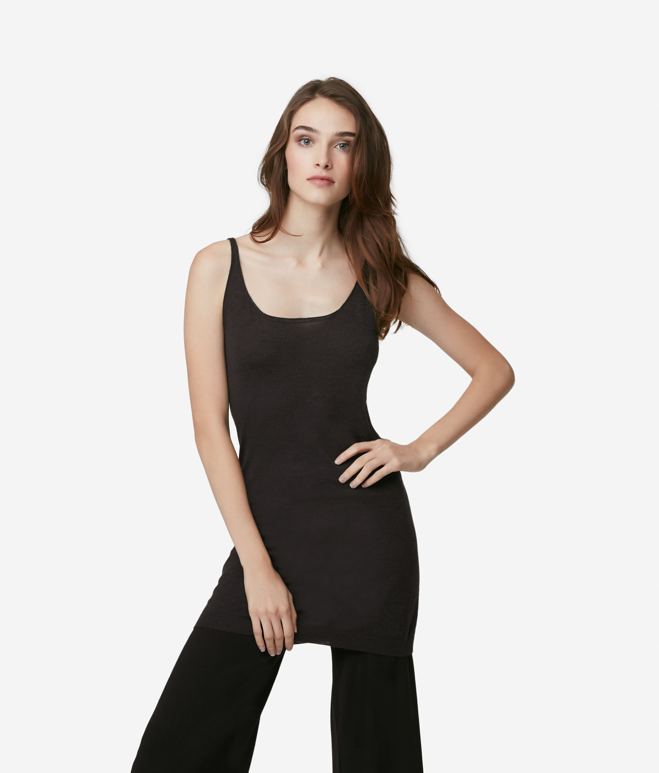 Ultralight Cashmere Maxi Tank With Narrow Straps