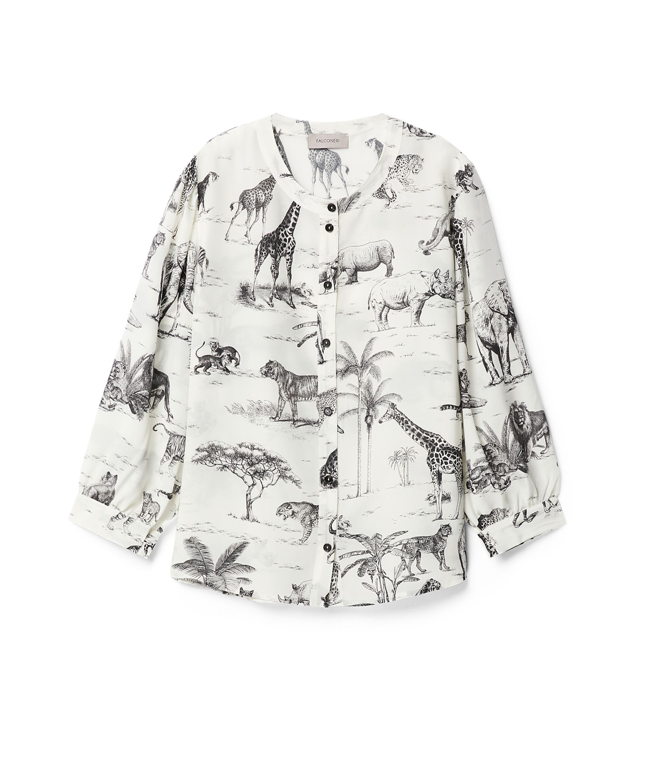 Chemise en soie à motif safari