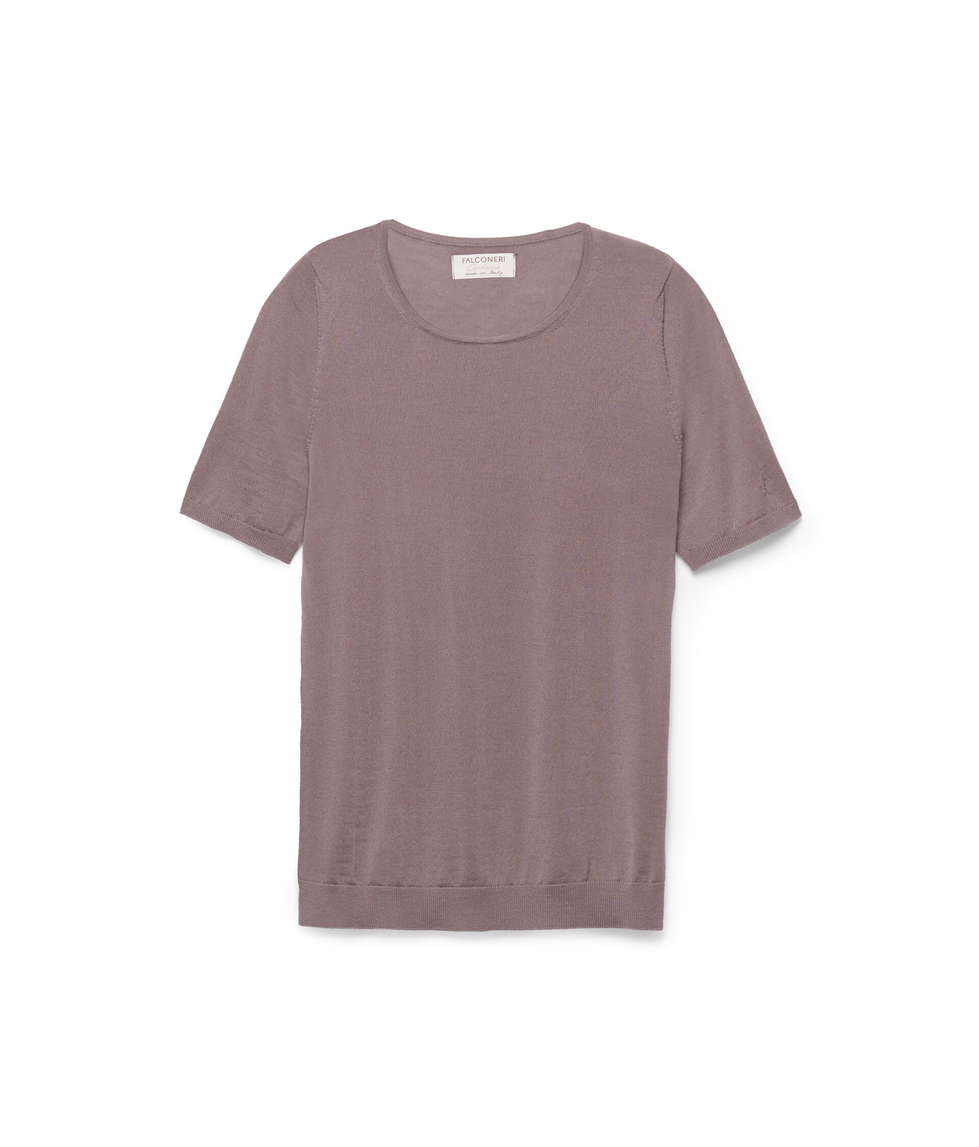 Round-Neck Short-Sleeve Ultrafine Cashmere Top