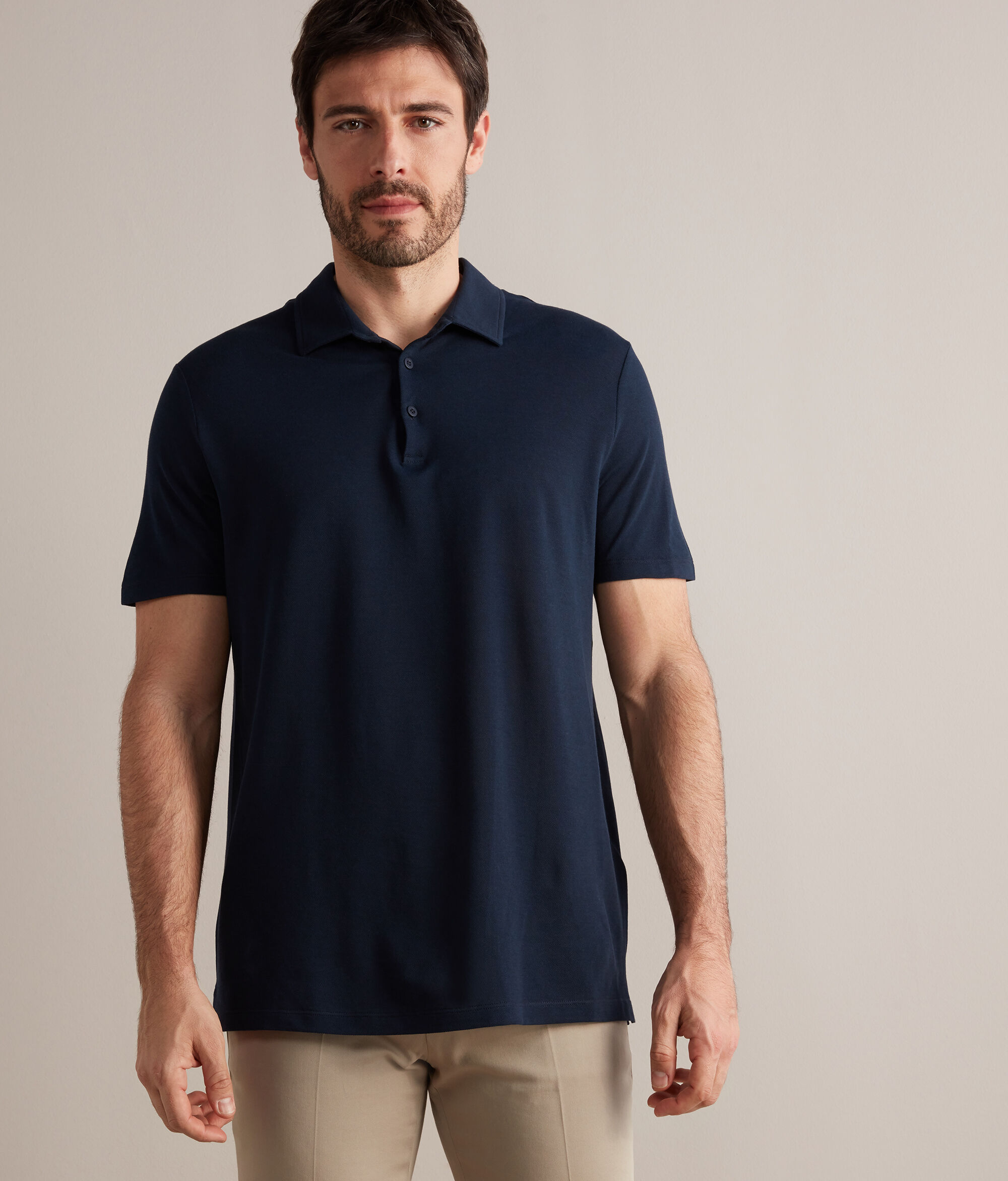 Pikee-Poloshirt aus Baumwolle und Seide