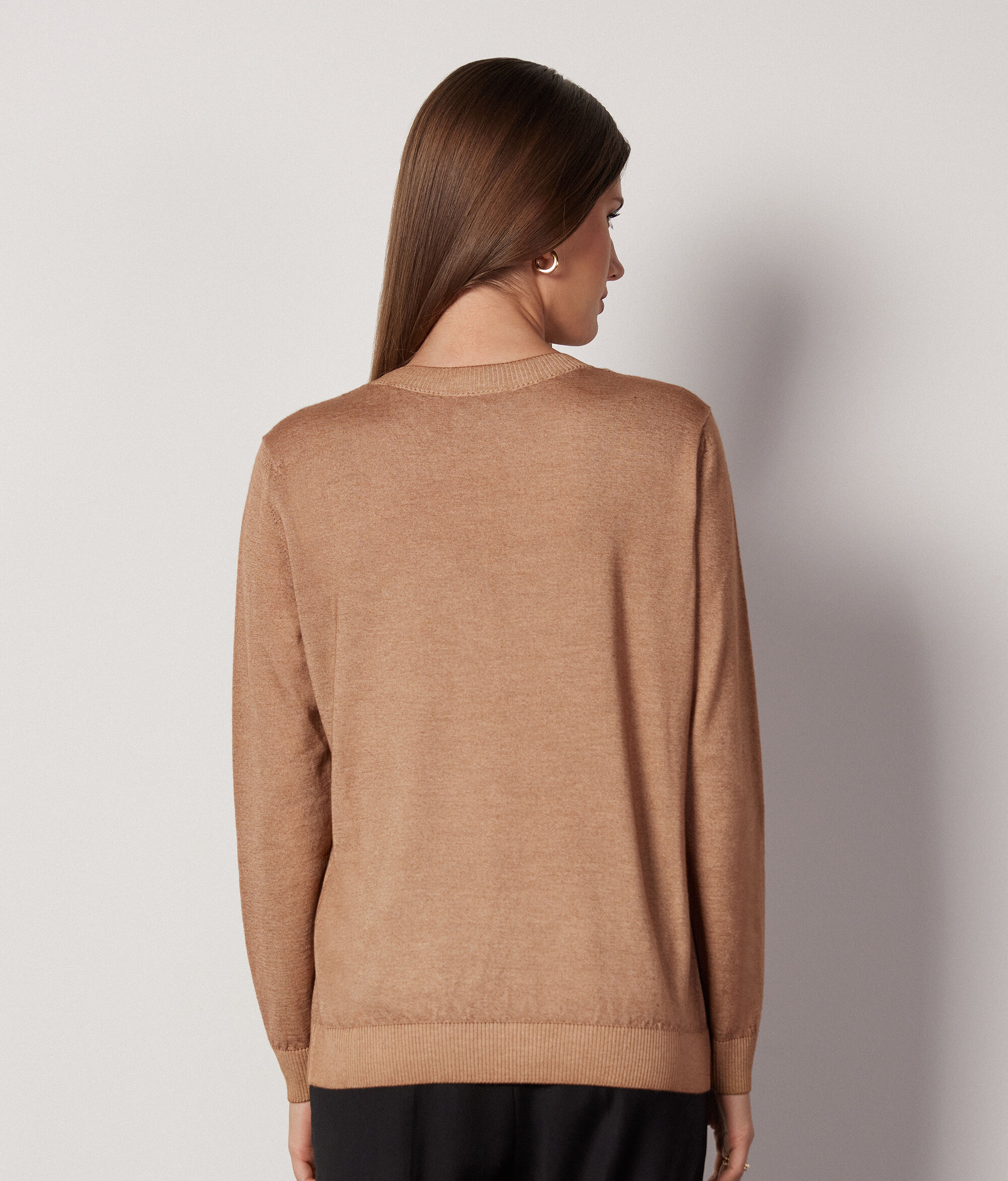 Camisola com Decote Redondo em Ultrafine Cashmere