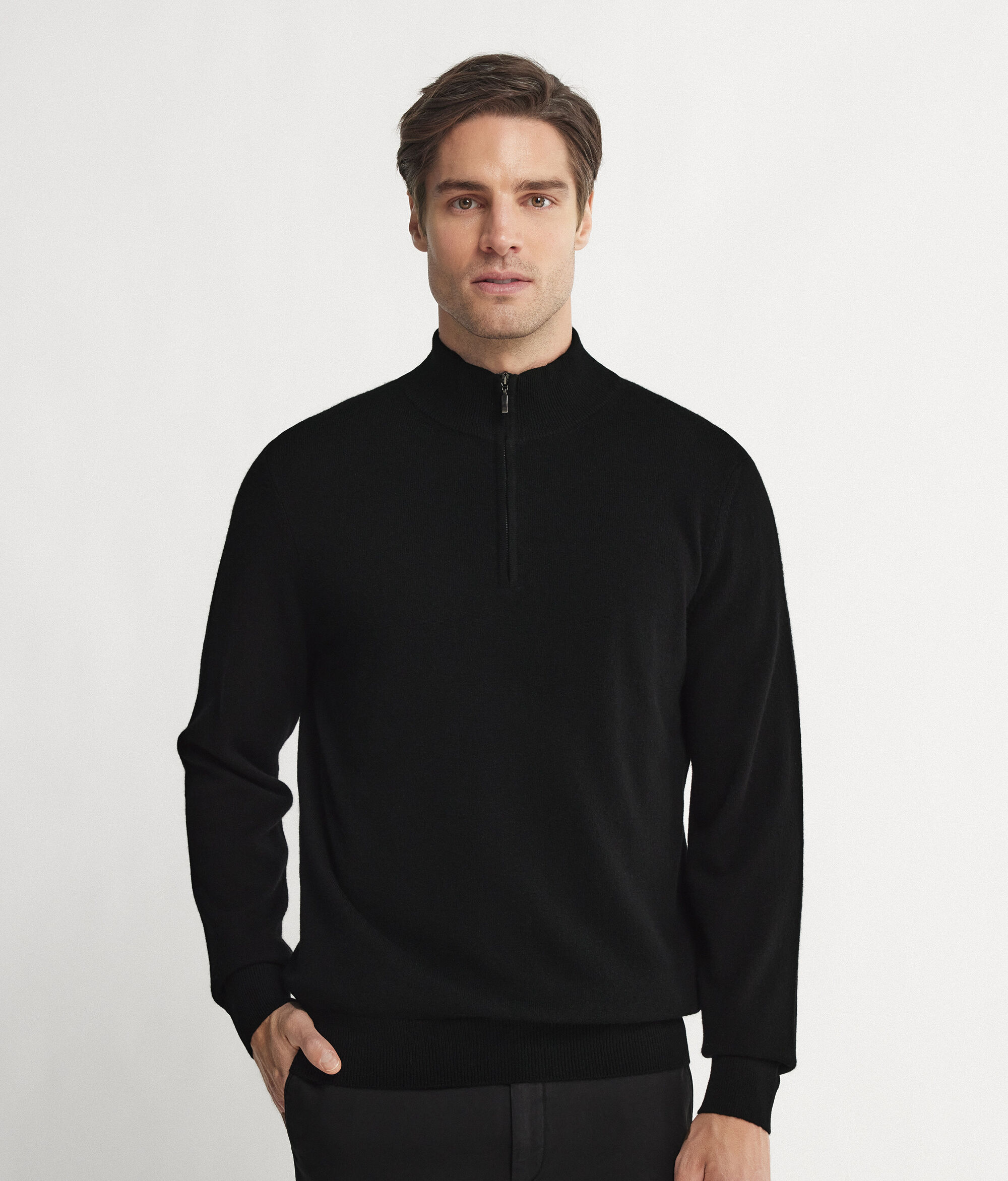 Ultrasoft Cashmere Half-Zip Funnel-Neck Jumper