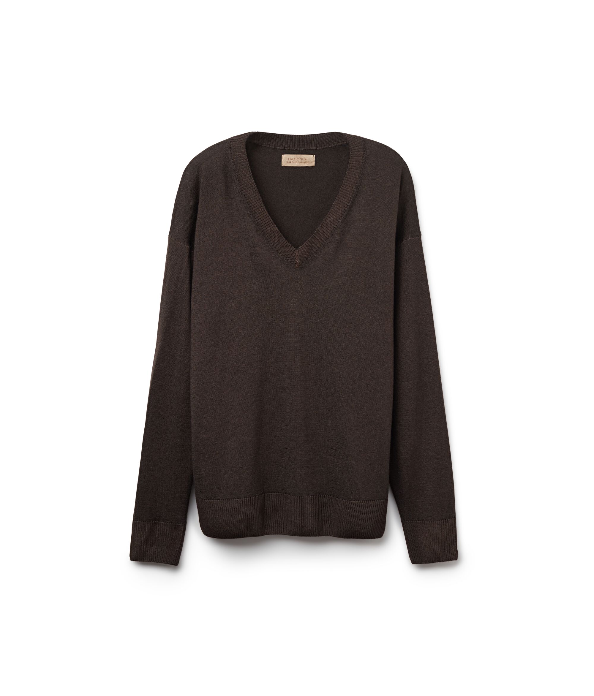Maglia a scollo a V in Cashmere con spacchi