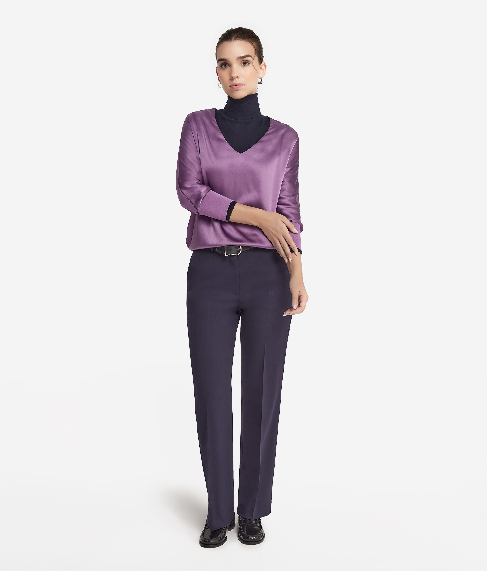 Blusa Scollo V in Seta