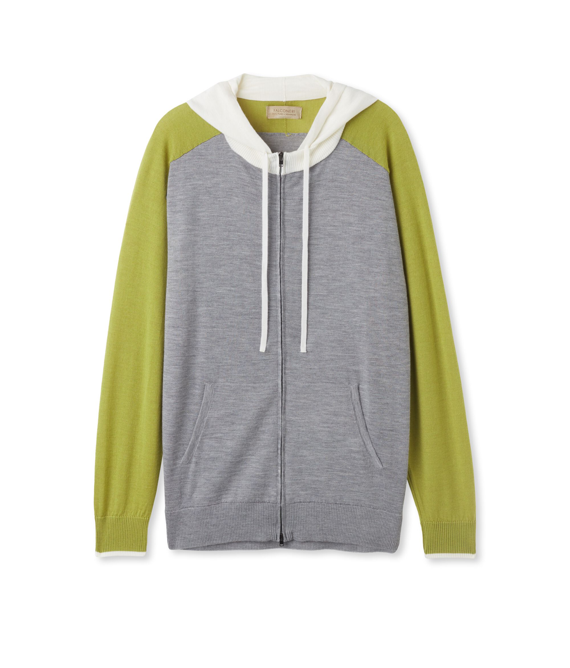 Colour Block Cashmere Zip-Up Sweatshirt