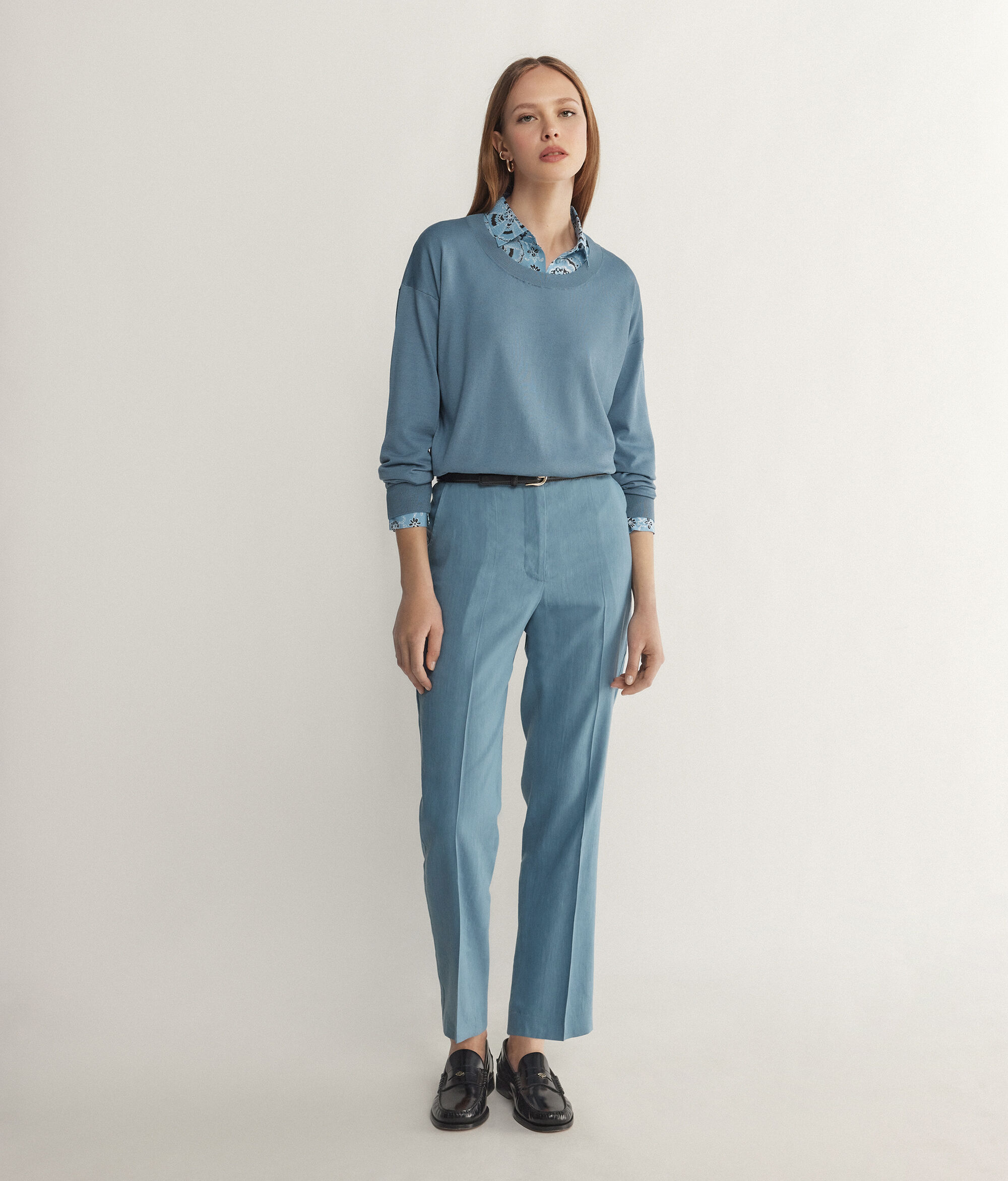 Maglia Girocollo in Seta e Cotone