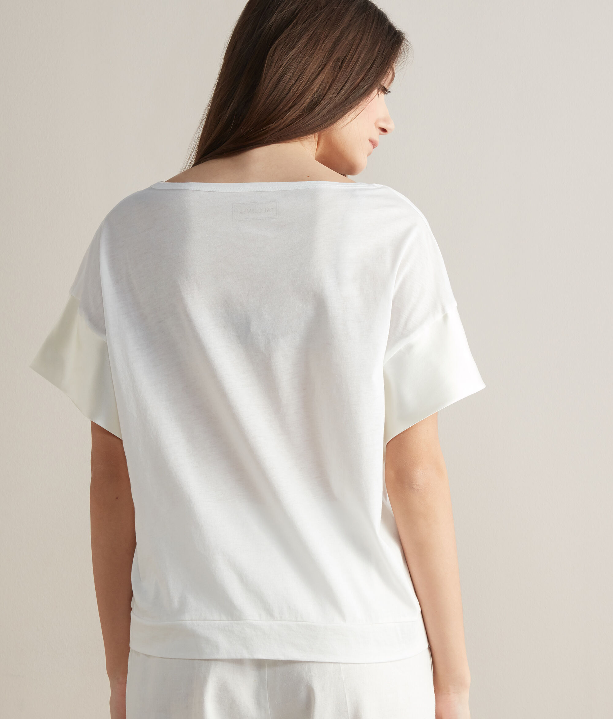 T-Shirt aus Fresh Seide mit Satinärmeln