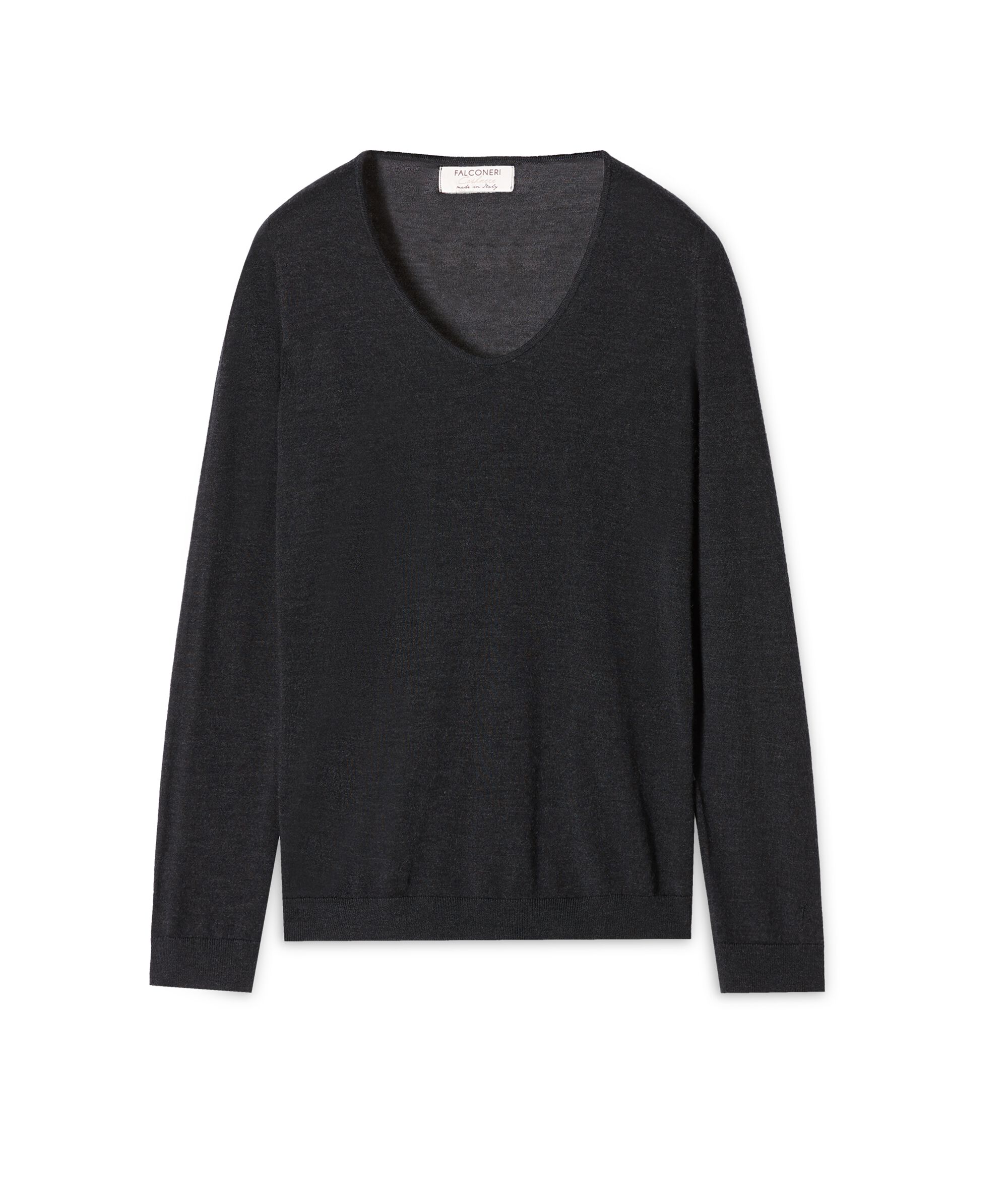Ultrafine Cashmere V-Neck Jumper Colore CHARCOAL GREY