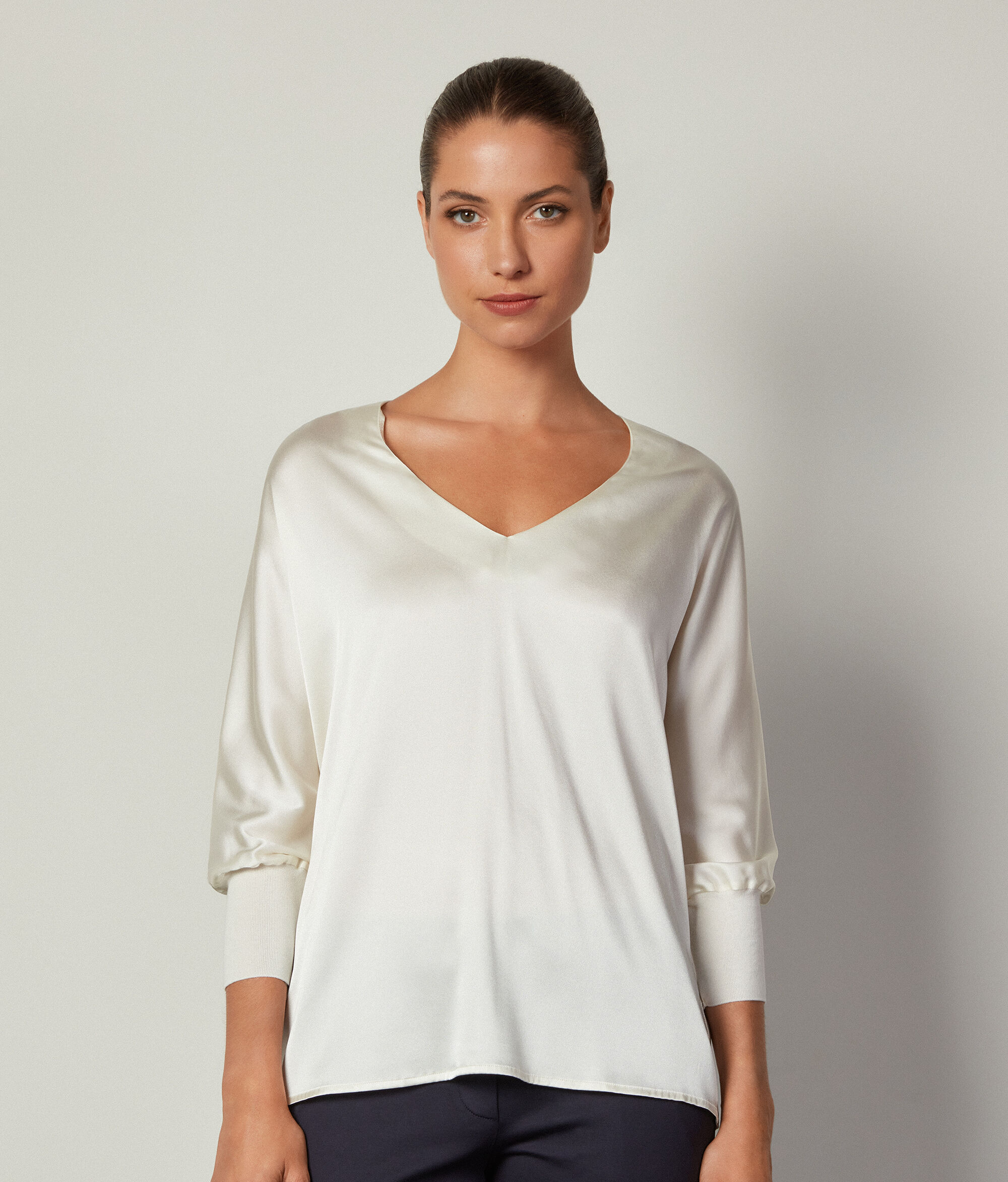V-Neck Silk Blouse