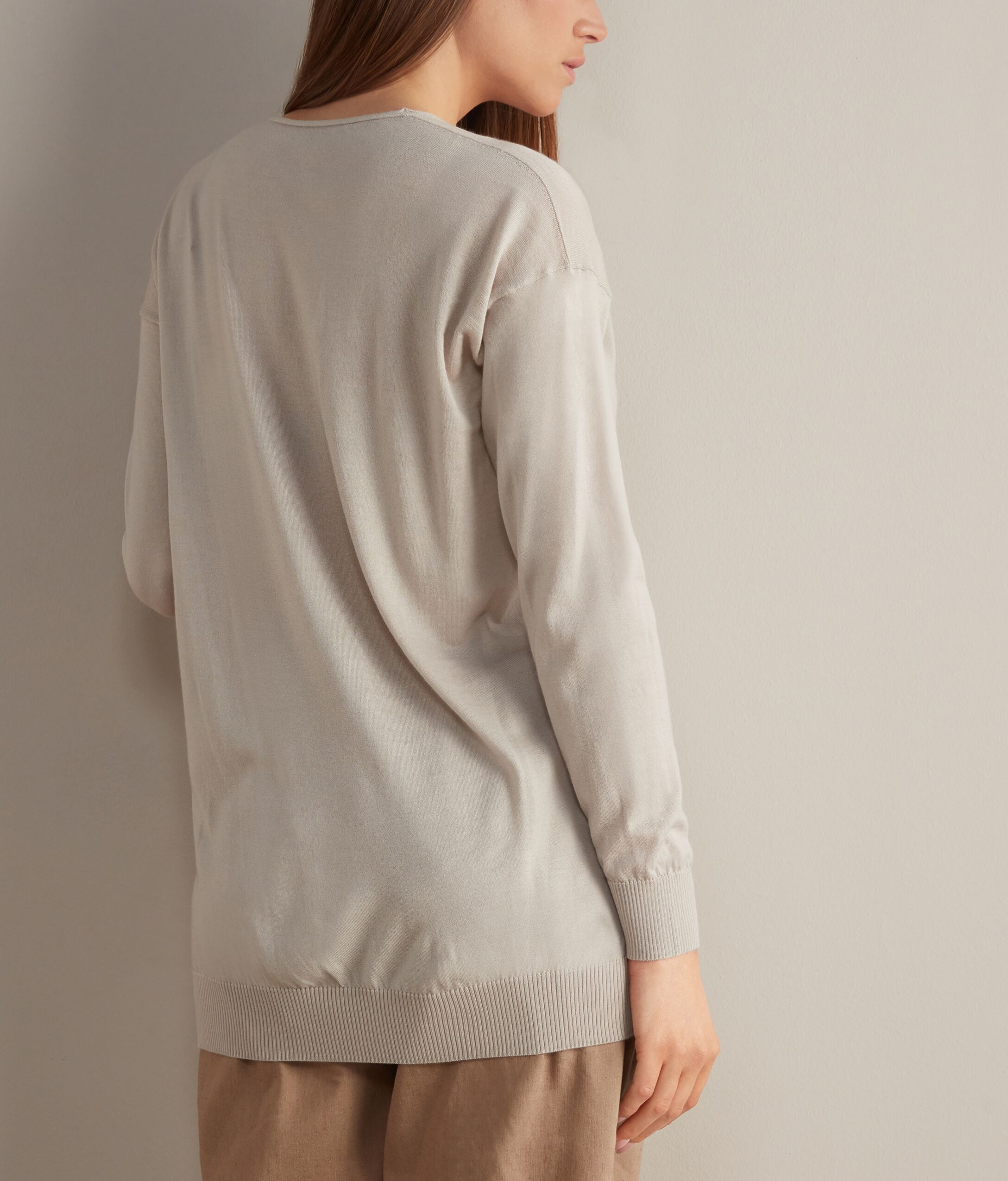Pull large à col V en Cachemire ultra-fin