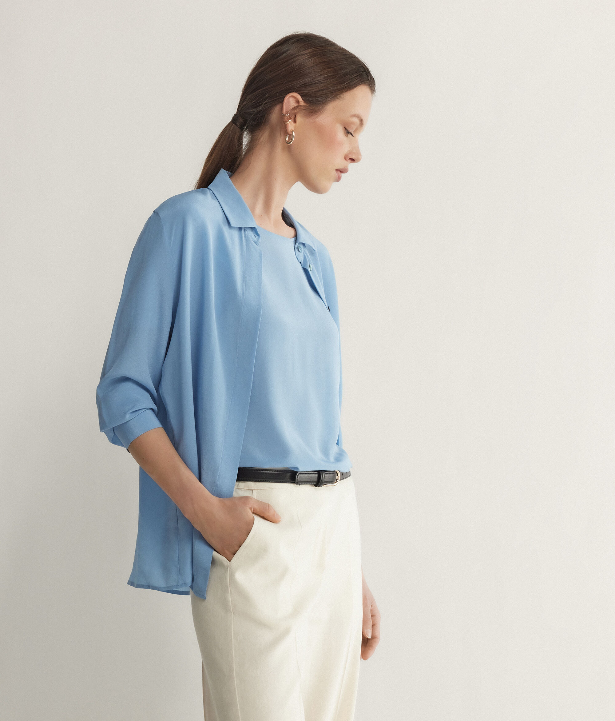 T-shirt Girocollo in Seta