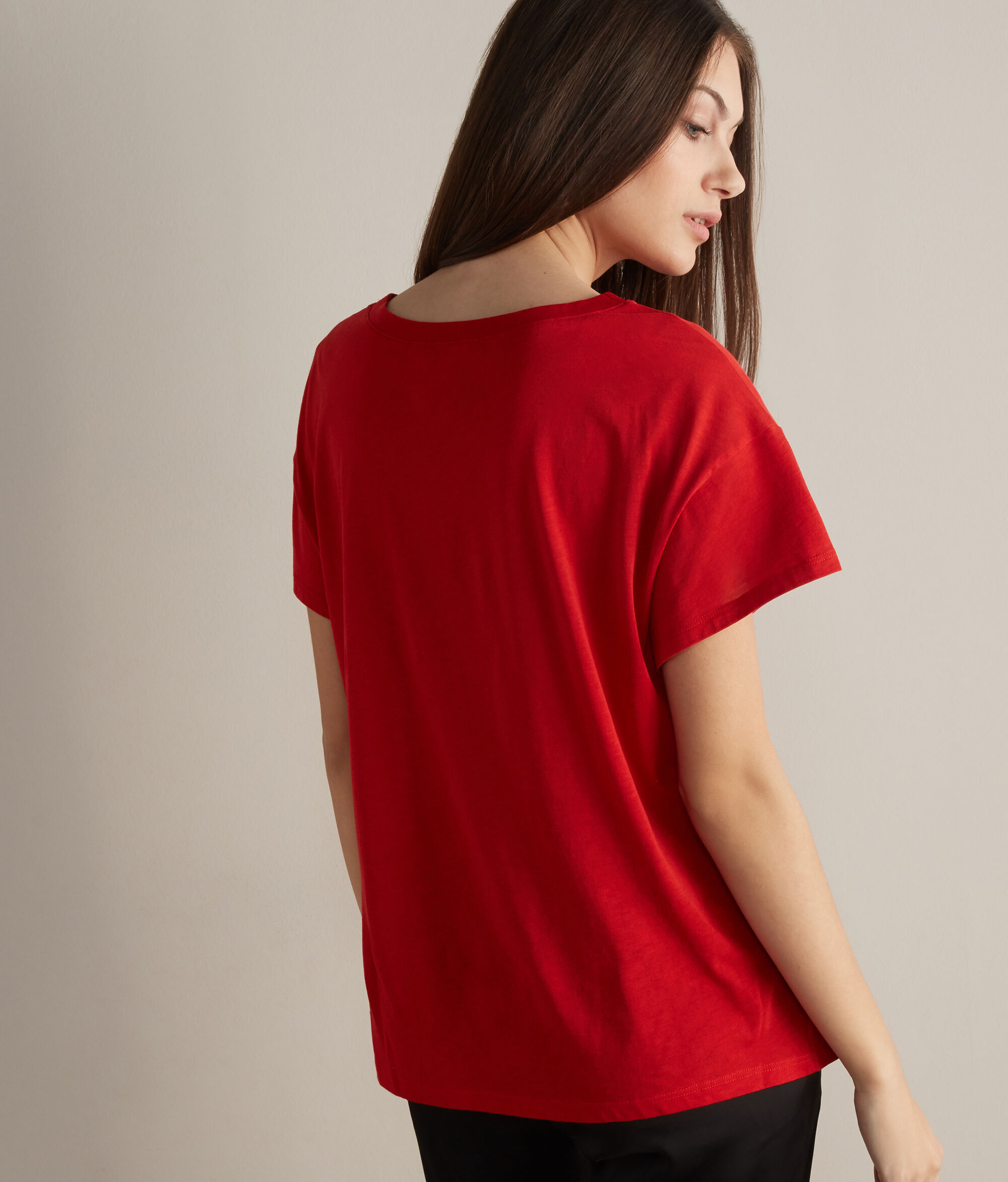 Camiseta con cuello redondo de seda fresh