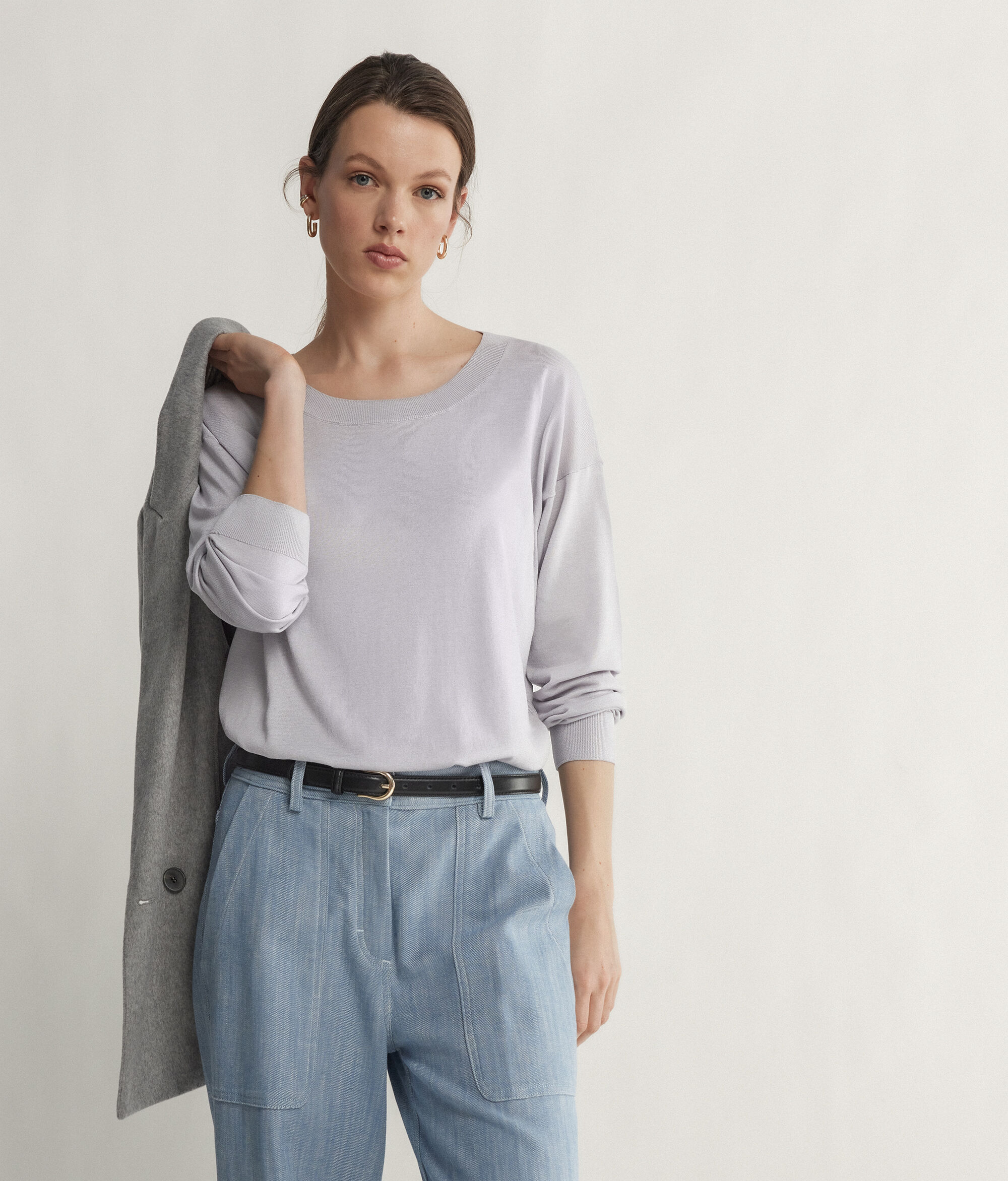 Silk and Cotton Round-Neck Jumper