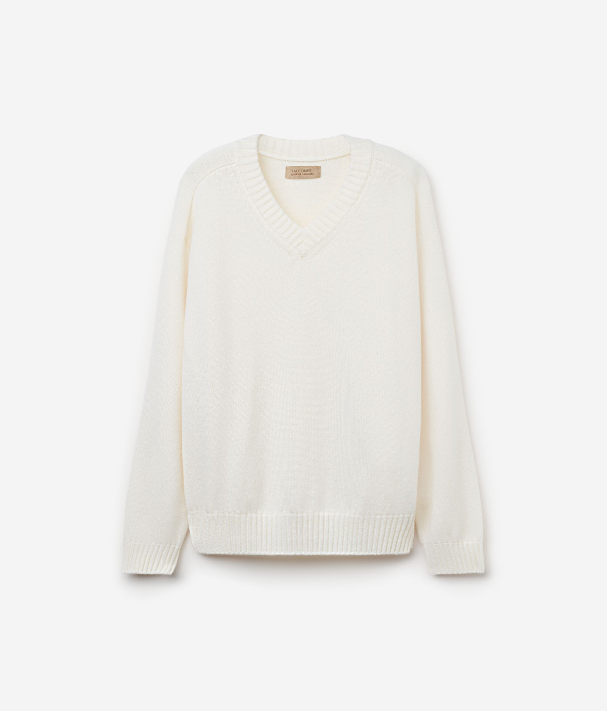 Pullover mit V-Ausschnitt und Sattelschulter aus Kaschmir Ultrasoft