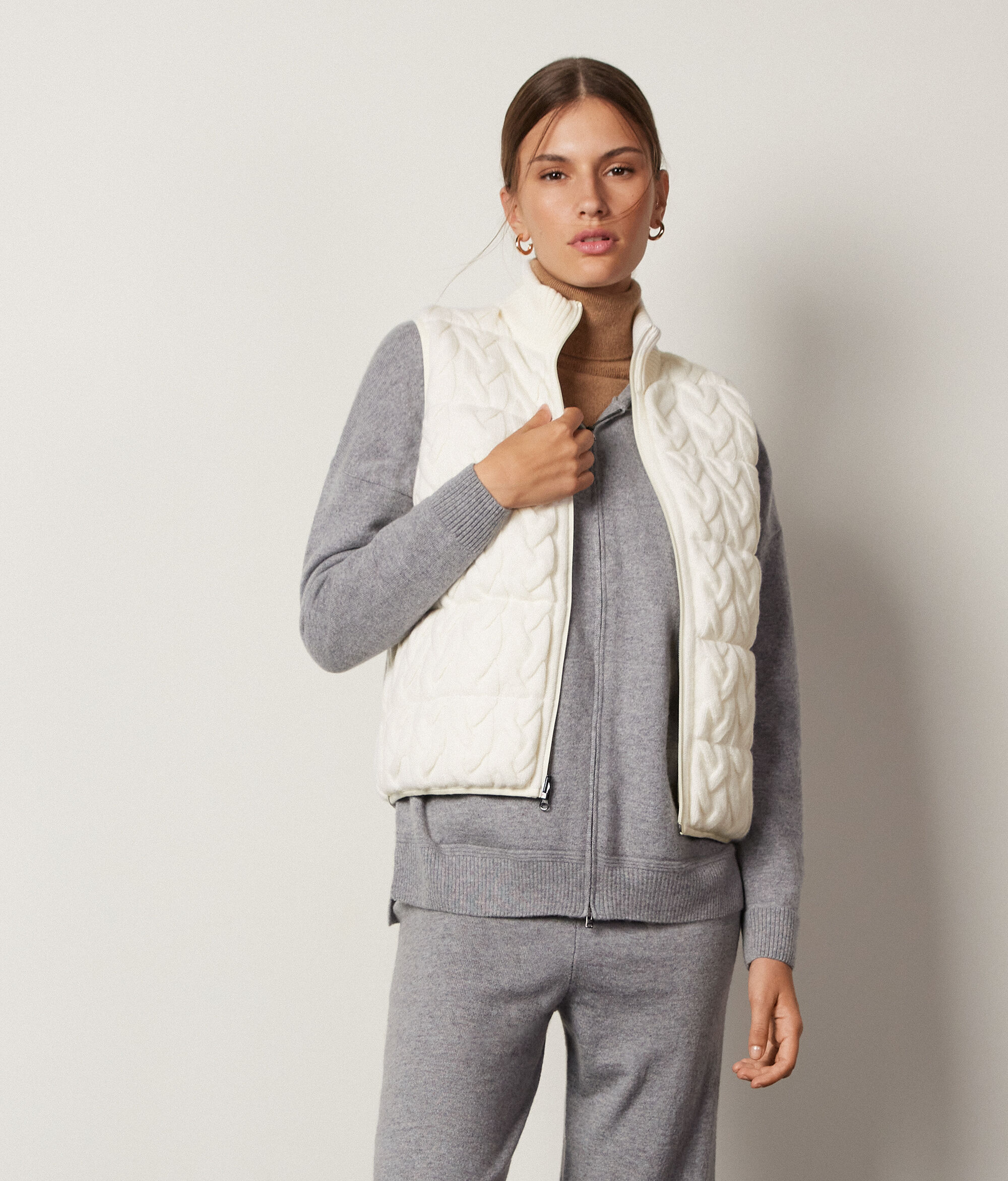 Piumino Smanicato Reversibile Trecce