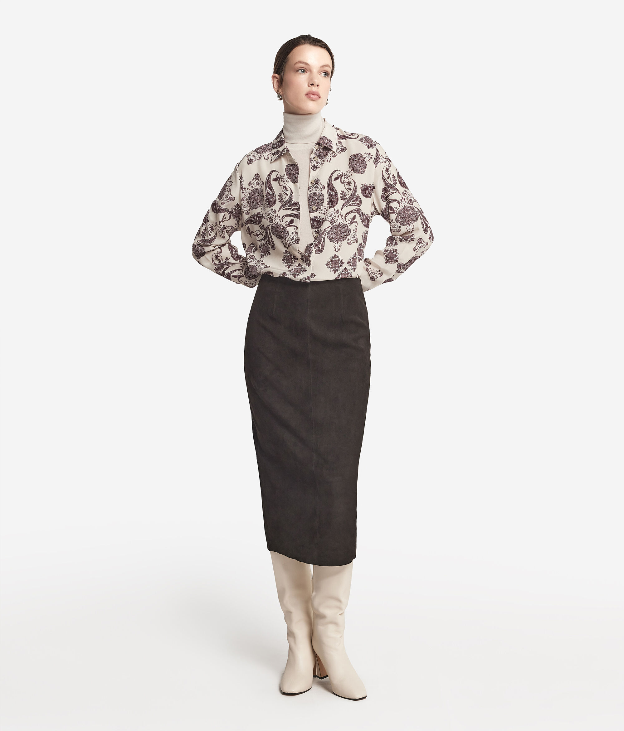 Camicia con Colletto in Seta Stampata