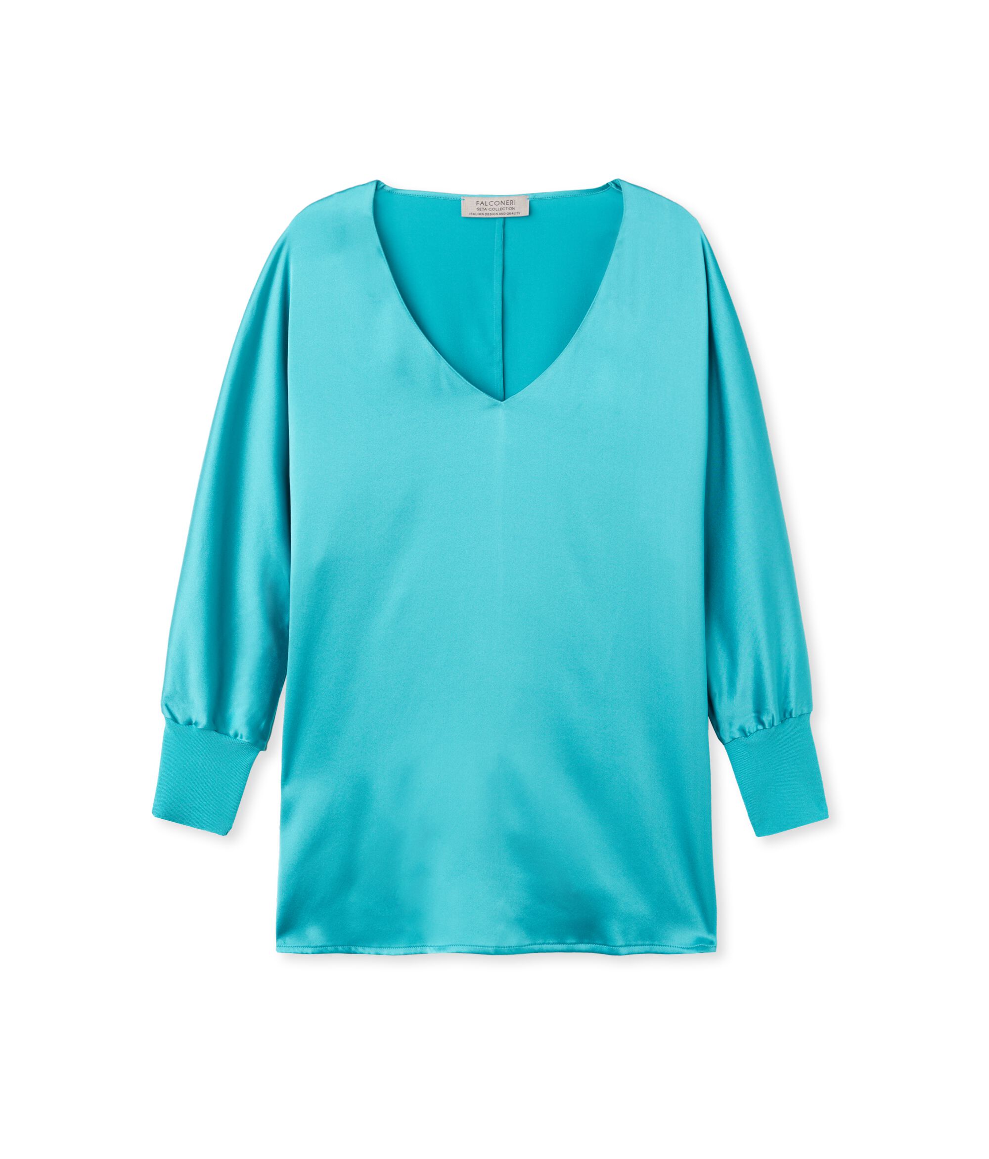 Blusa Scollo V in Seta