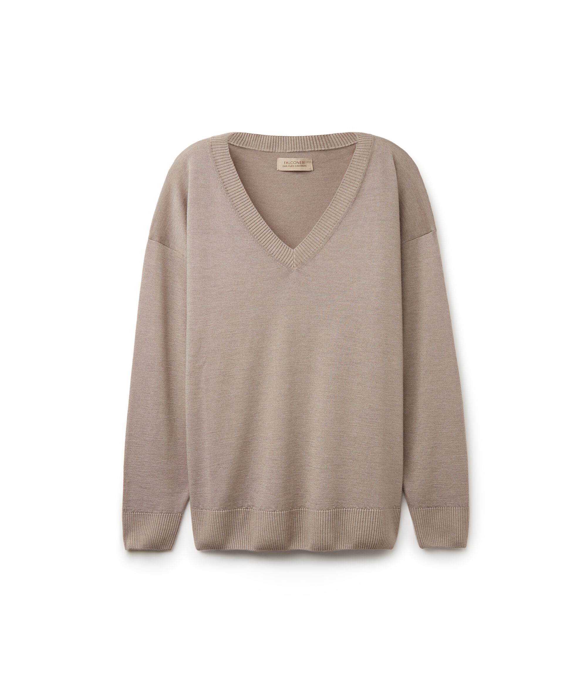 Maglia a scollo a V in Cashmere con spacchi