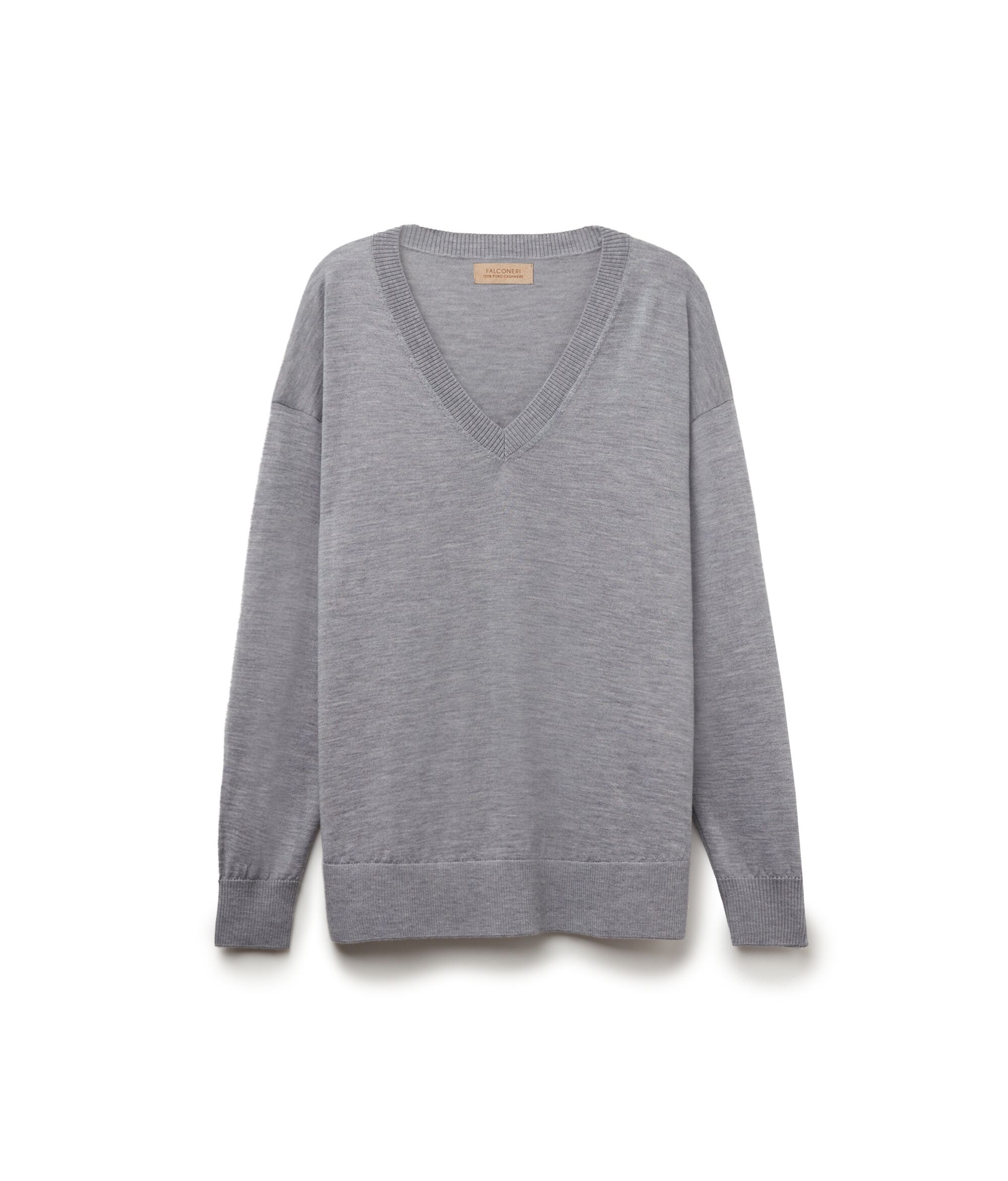 Maglia a scollo a V in Cashmere con spacchi