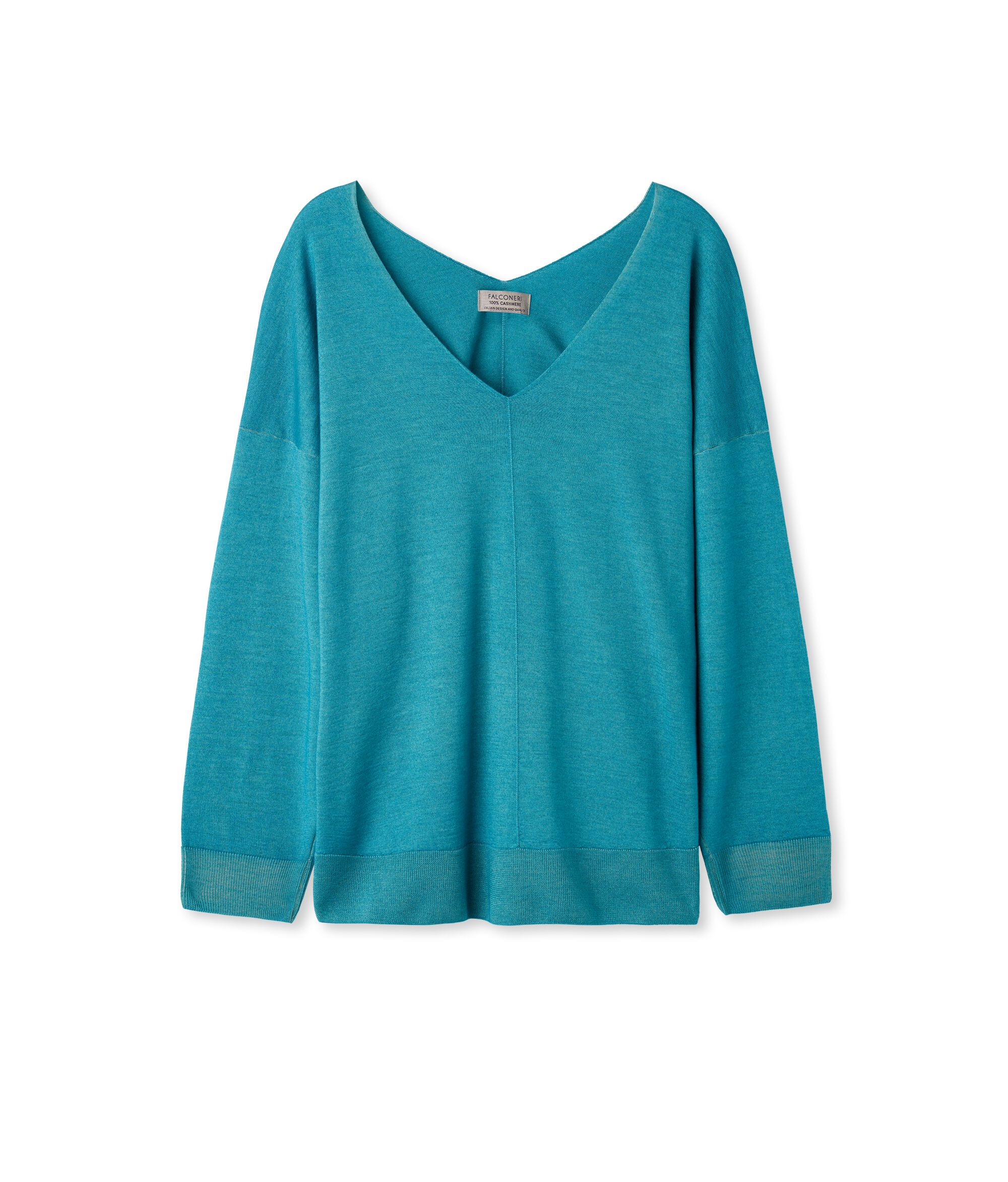 Maxi-Pullover mit tiefem V-Ausschnitt aus Ultrafine Kaschmir