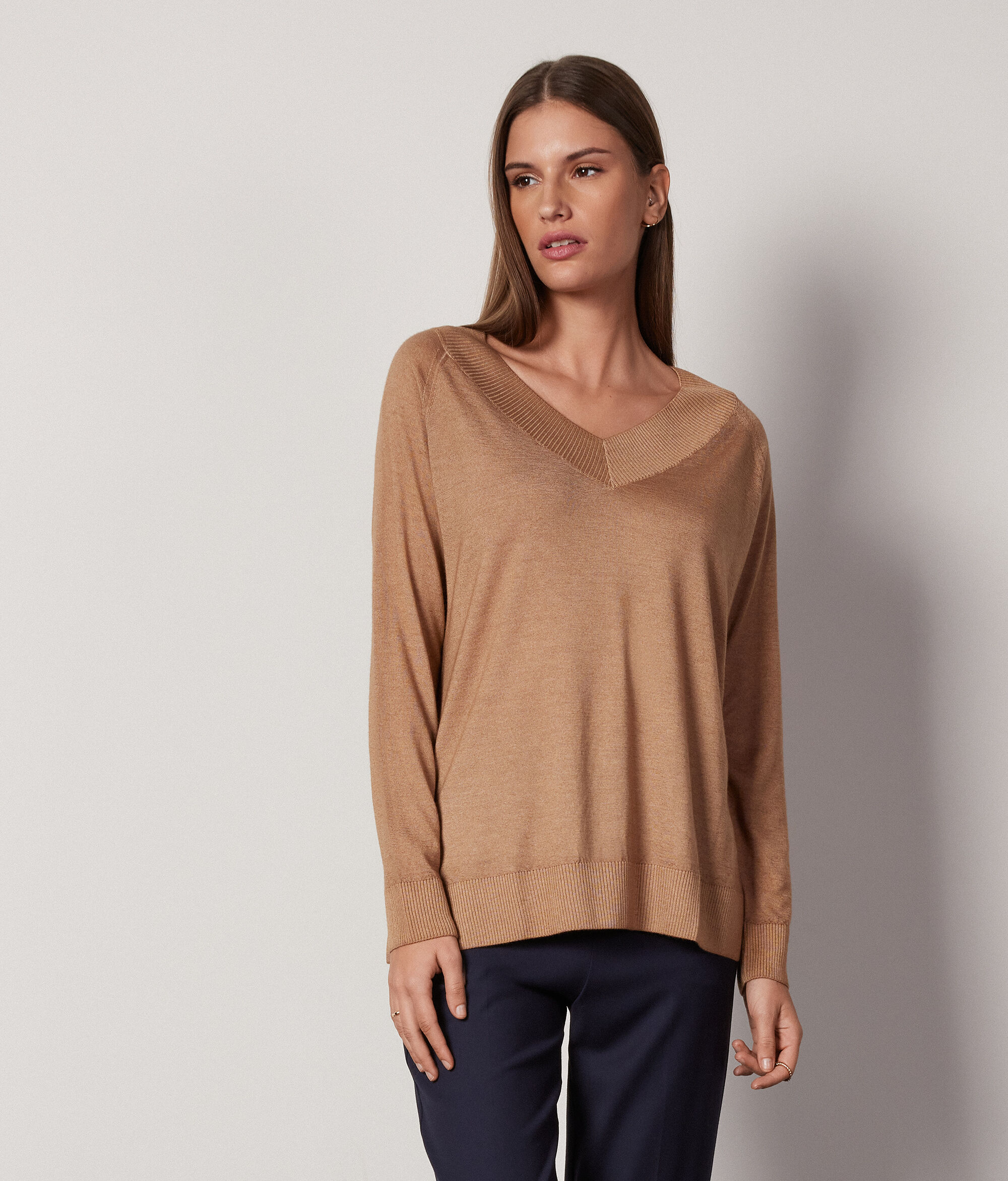 Pullover mit V-Ausschnitt aus Kaschmir Ultrafine