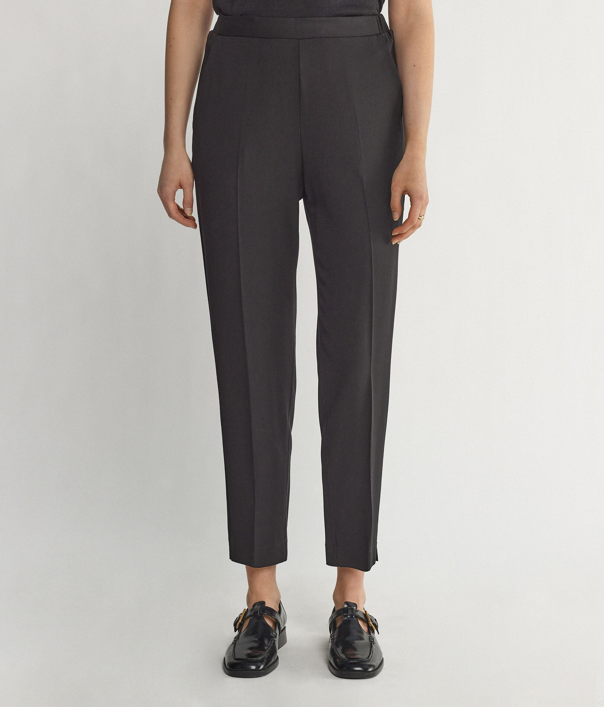 Viscose and Wool Cigarette Trousers