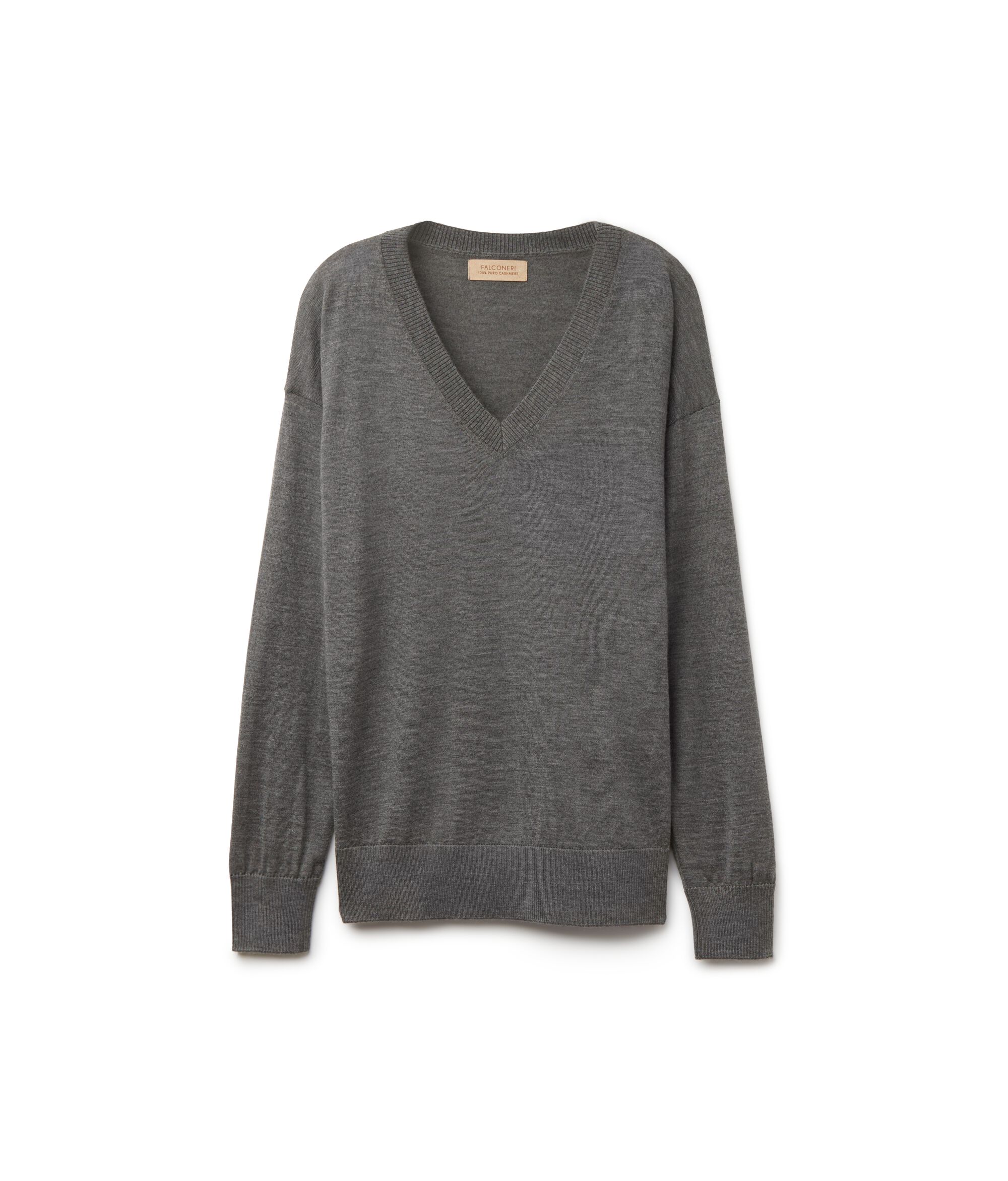 Maglia a scollo a V in Cashmere con spacchi